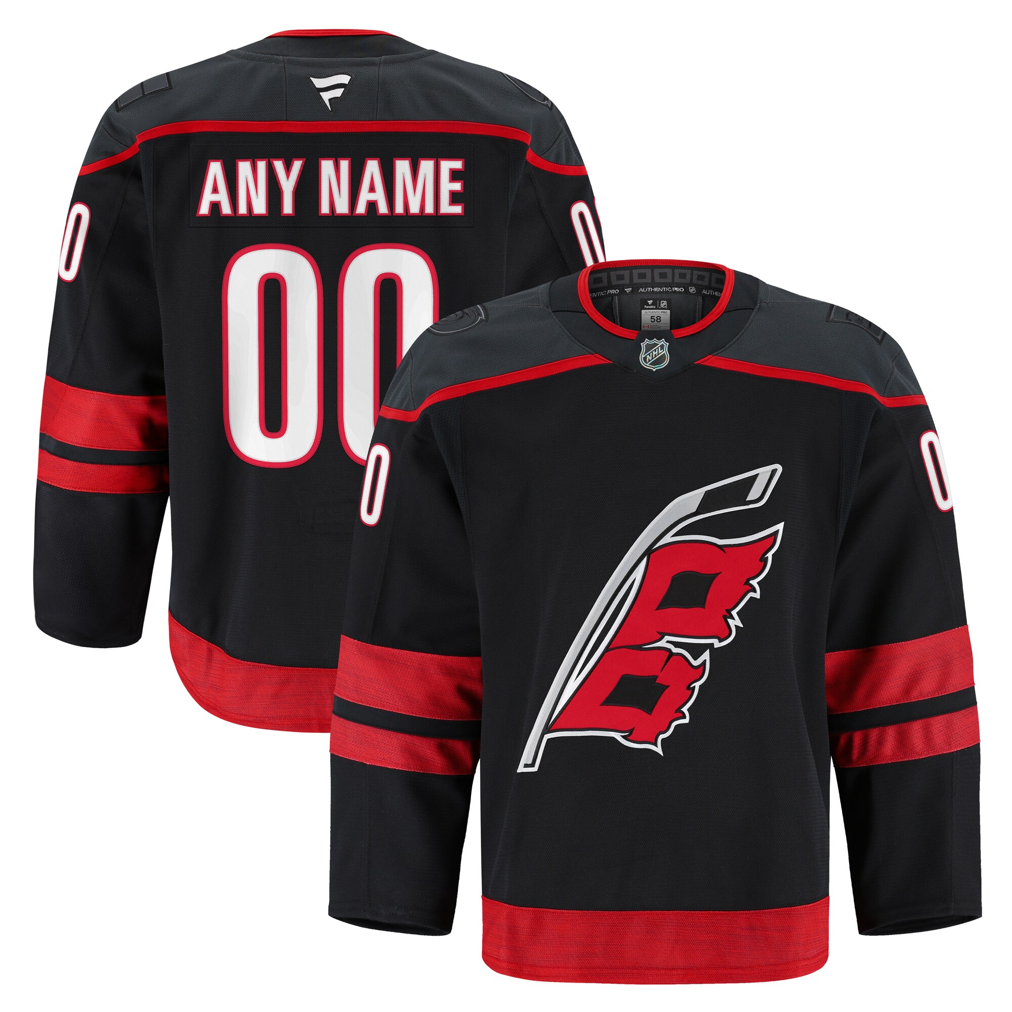 Men's Carolina Hurricanes Black Home Pro Custom Jersey - JS258 
