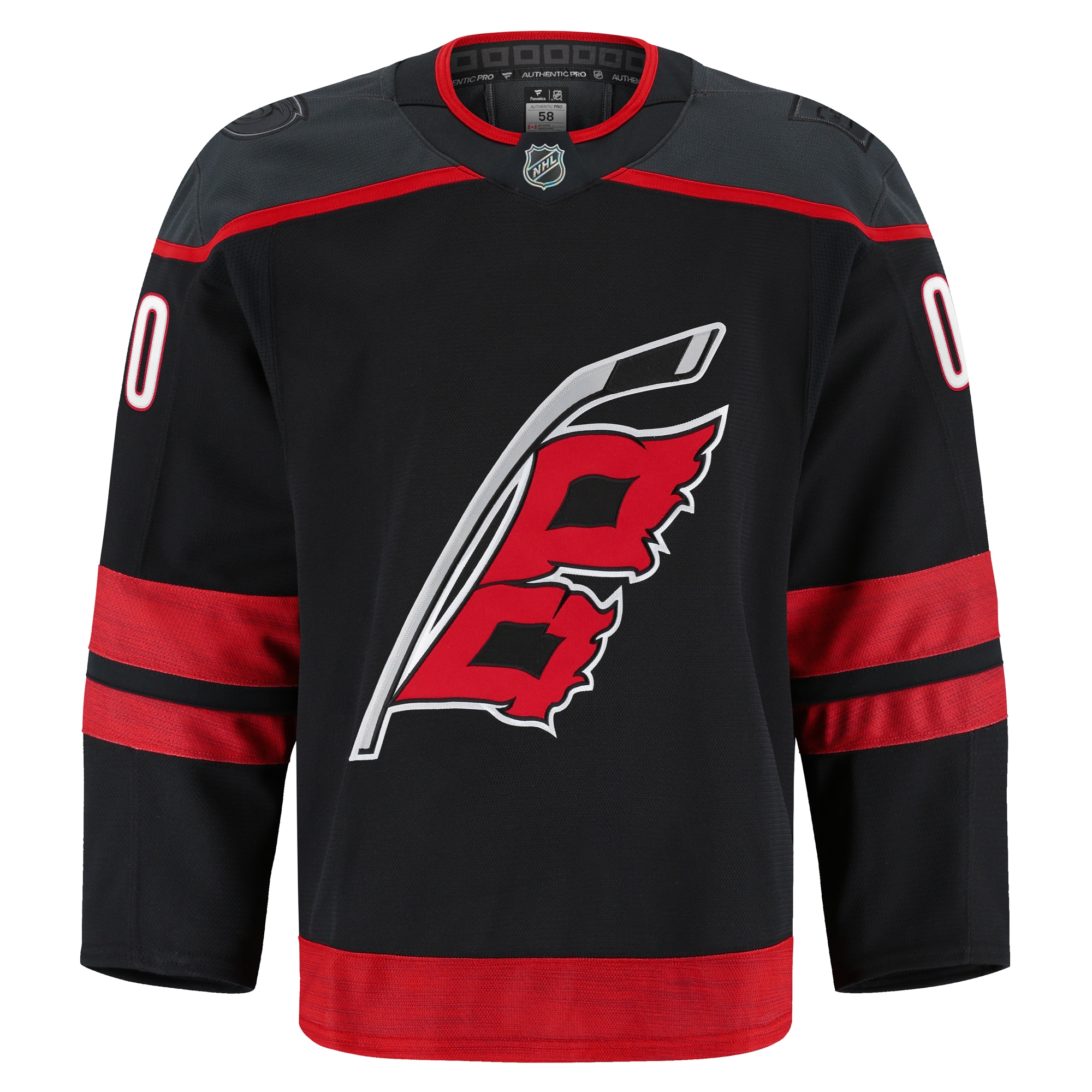 Alternative view of Men's Carolina Hurricanes Black Home Pro Custom Jersey - JS599 