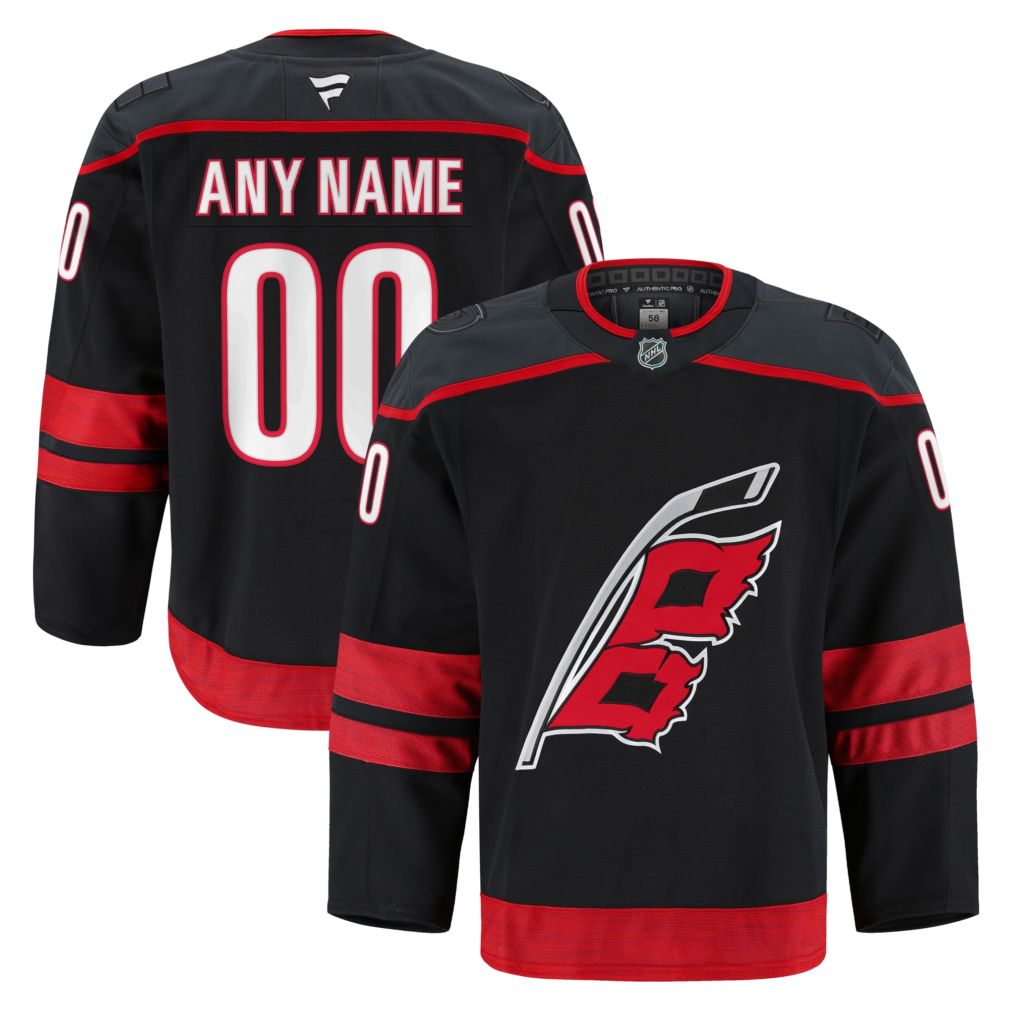 Men's Carolina Hurricanes Black Home Pro Custom Jersey - JS599 
