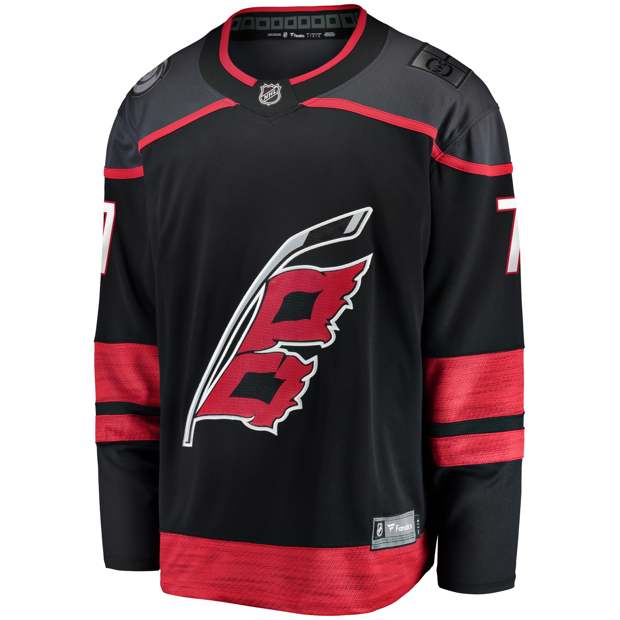 Alternative view of Men's Carolina Hurricanes Dmitry Orlov Black Home Breakaway Jersey - JS180 