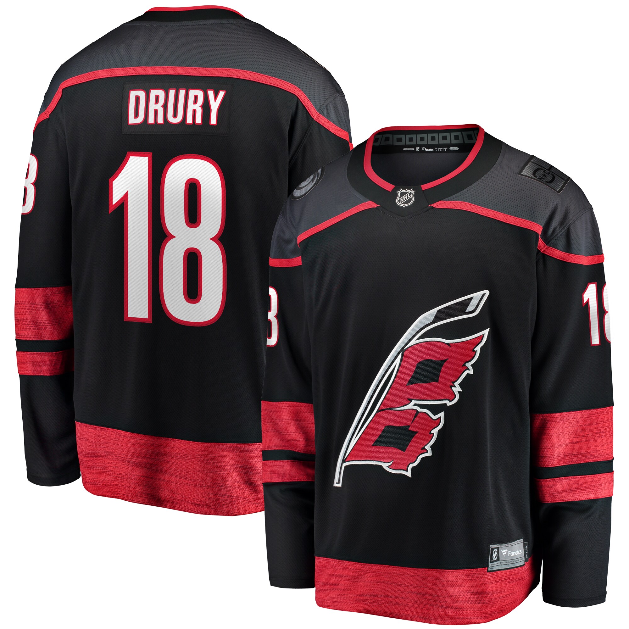 Men's Carolina Hurricanes Jack Drury Black Home Premier Breakaway Player Jersey - JS617 
