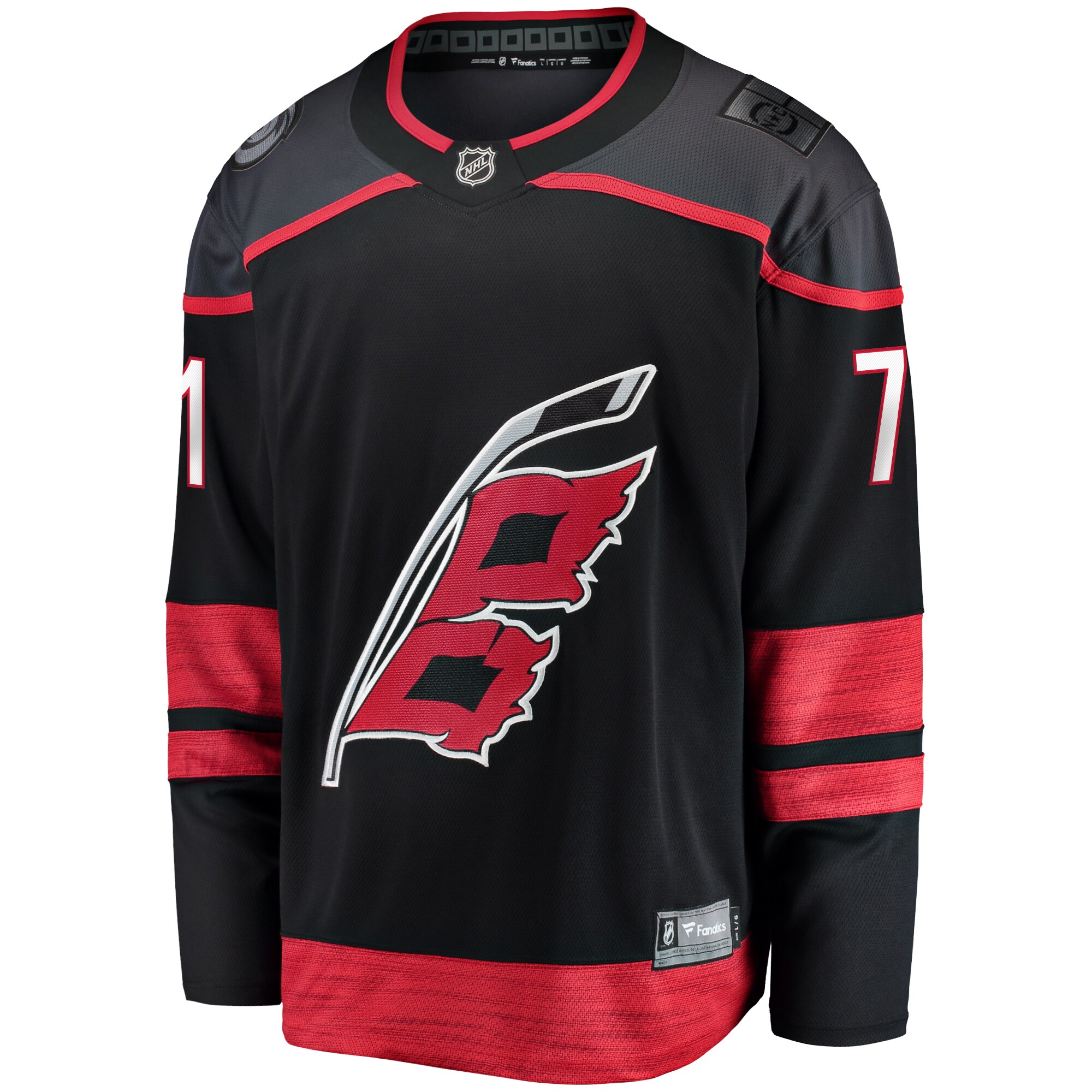 Alternative view of Men's Carolina Hurricanes Jesper Fast Black Home Breakaway Jersey - JS384 