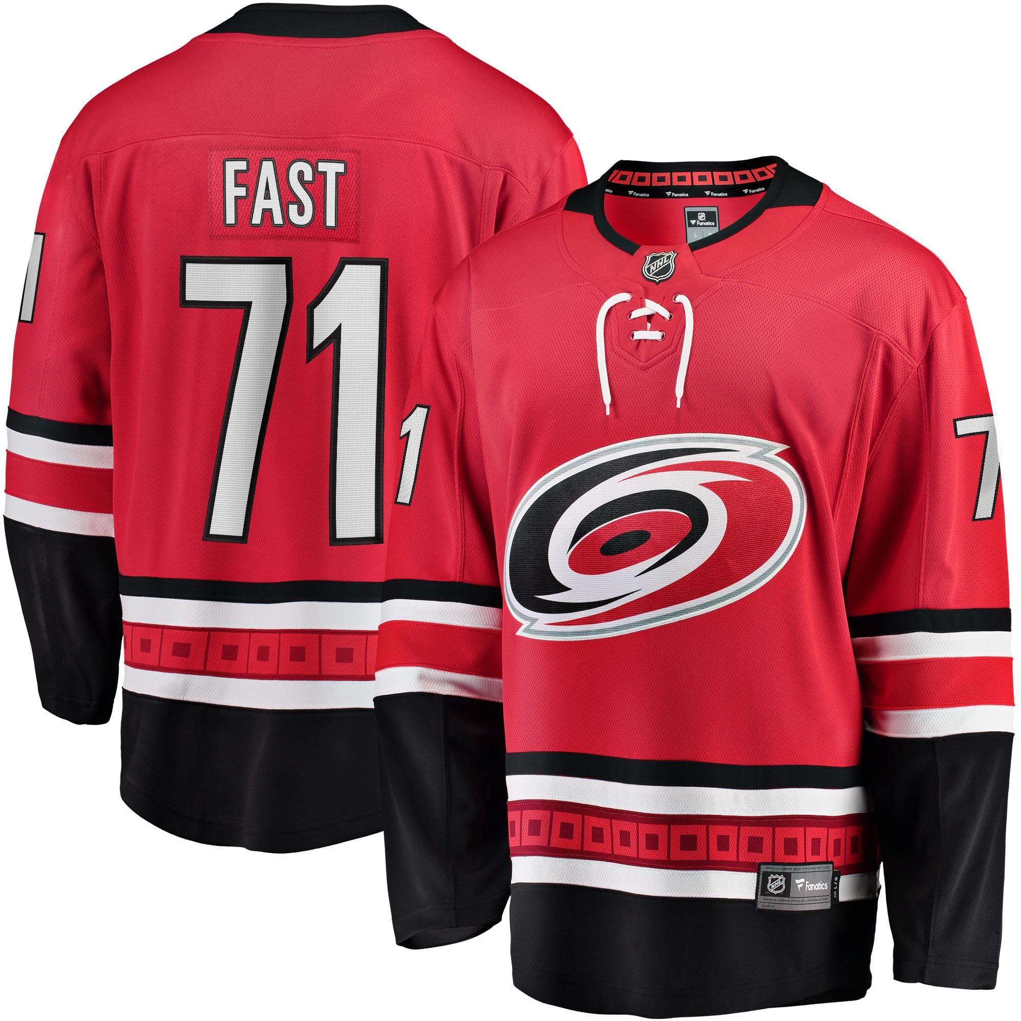 Men's Carolina Hurricanes Jesper Fast Red Alternate Breakaway Jersey - JS694 