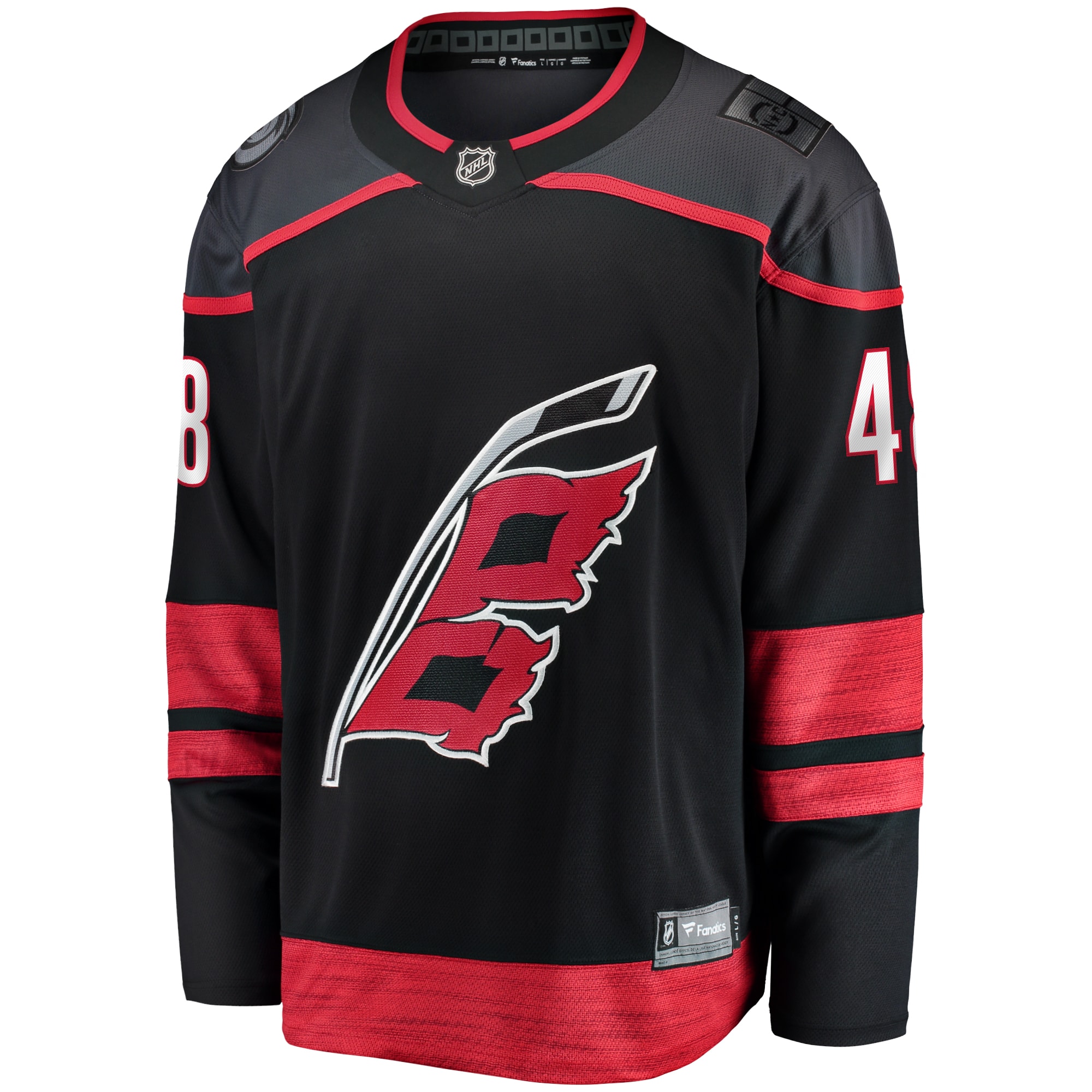 Alternative view of Men's Carolina Hurricanes Jordan Martinook Black Home Breakaway Jersey - JS746 