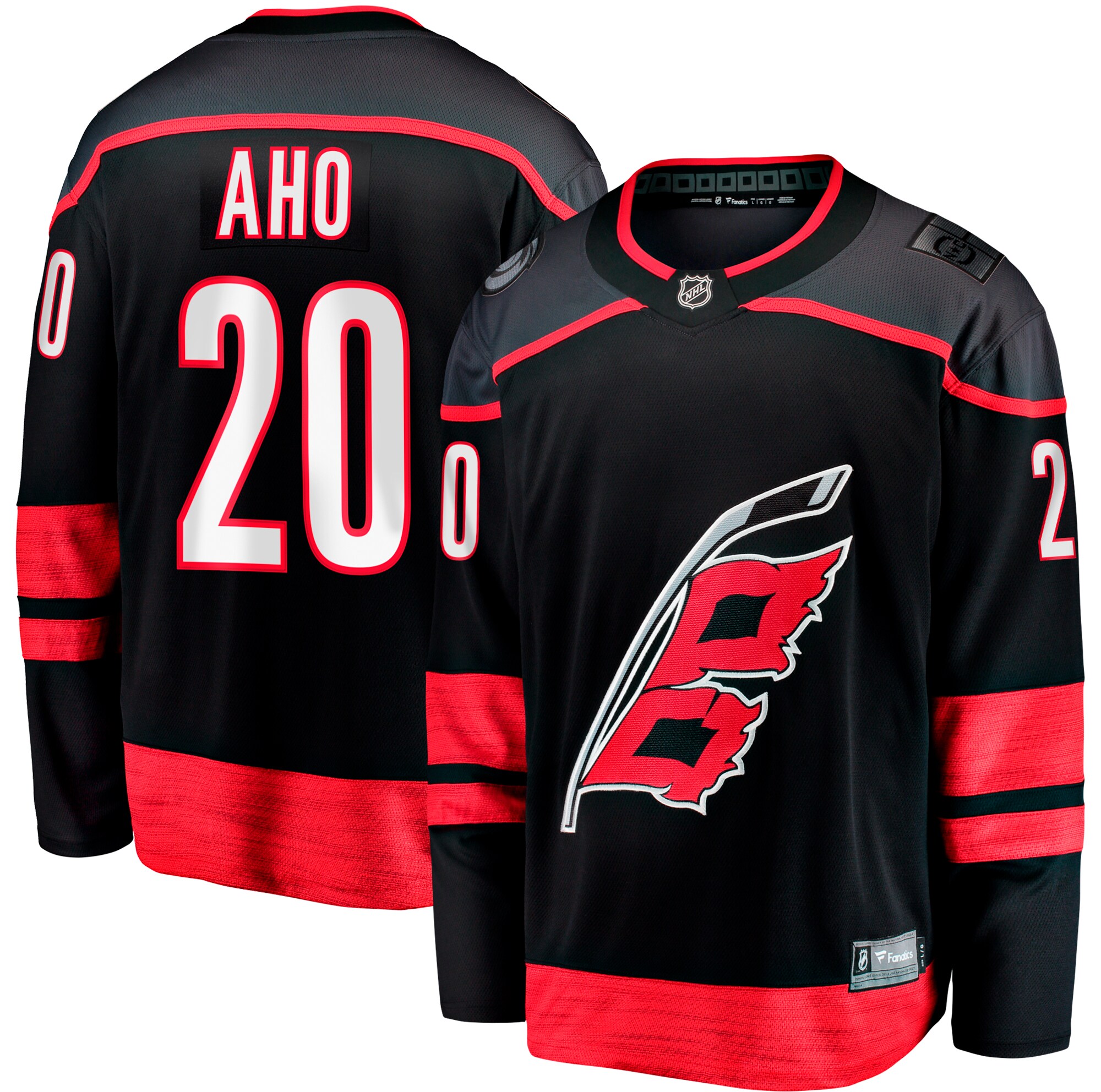 Men's Carolina Hurricanes Sebastian Aho Black Home Breakaway Jersey - JS910 