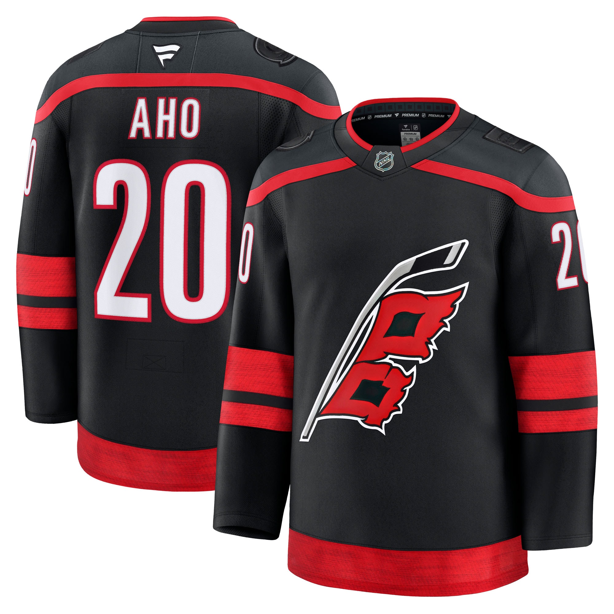 Men's Carolina Hurricanes Sebastian Aho Black Home Premium Jersey - JS129 