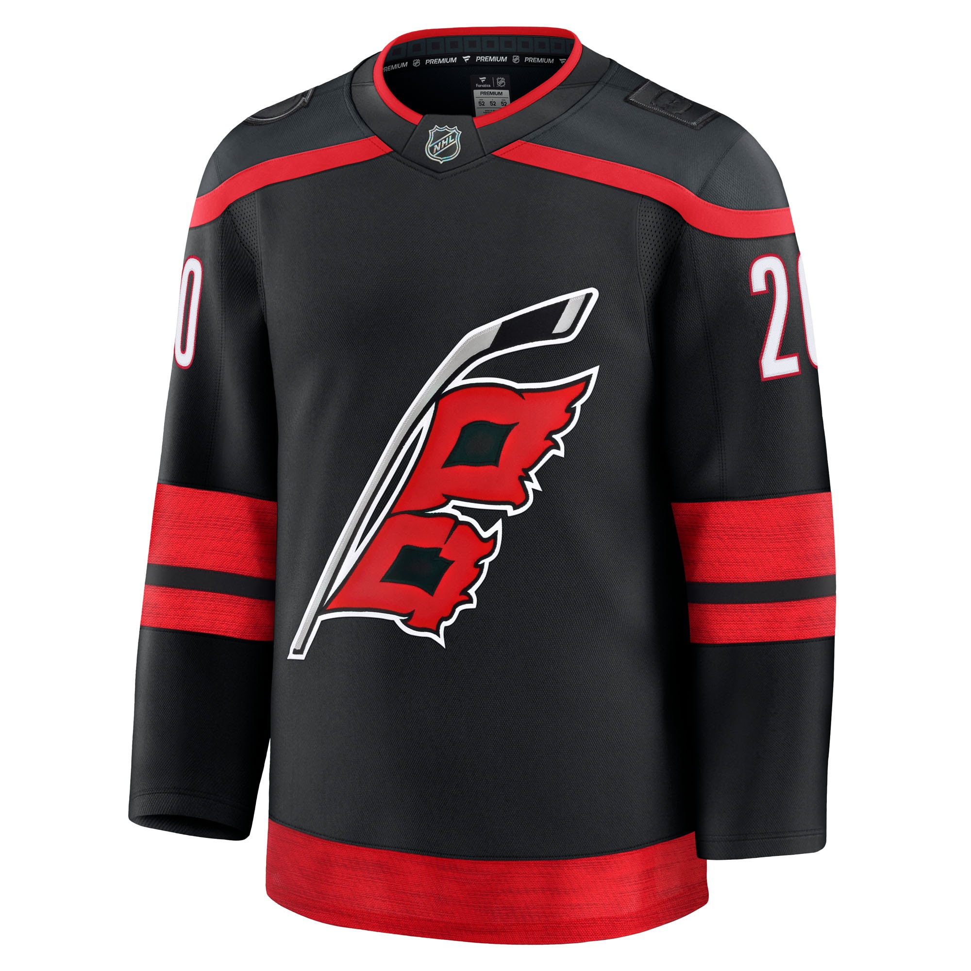 Alternative view of Men's Carolina Hurricanes Sebastian Aho Black Home Premium Jersey - JS174 