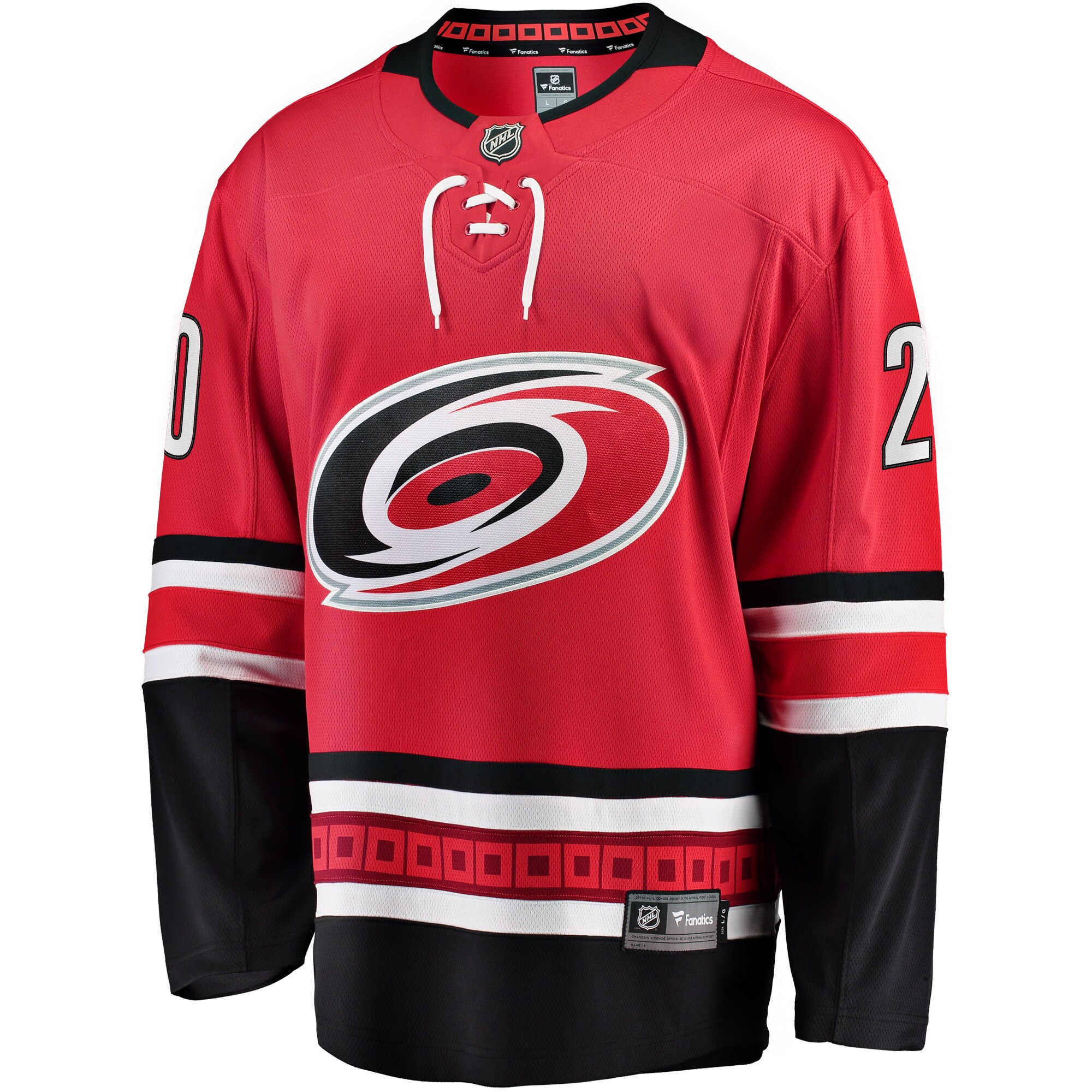 Alternative view of Men's Carolina Hurricanes Sebastian Aho Red Alternate Breakaway Player Jersey - JS398 