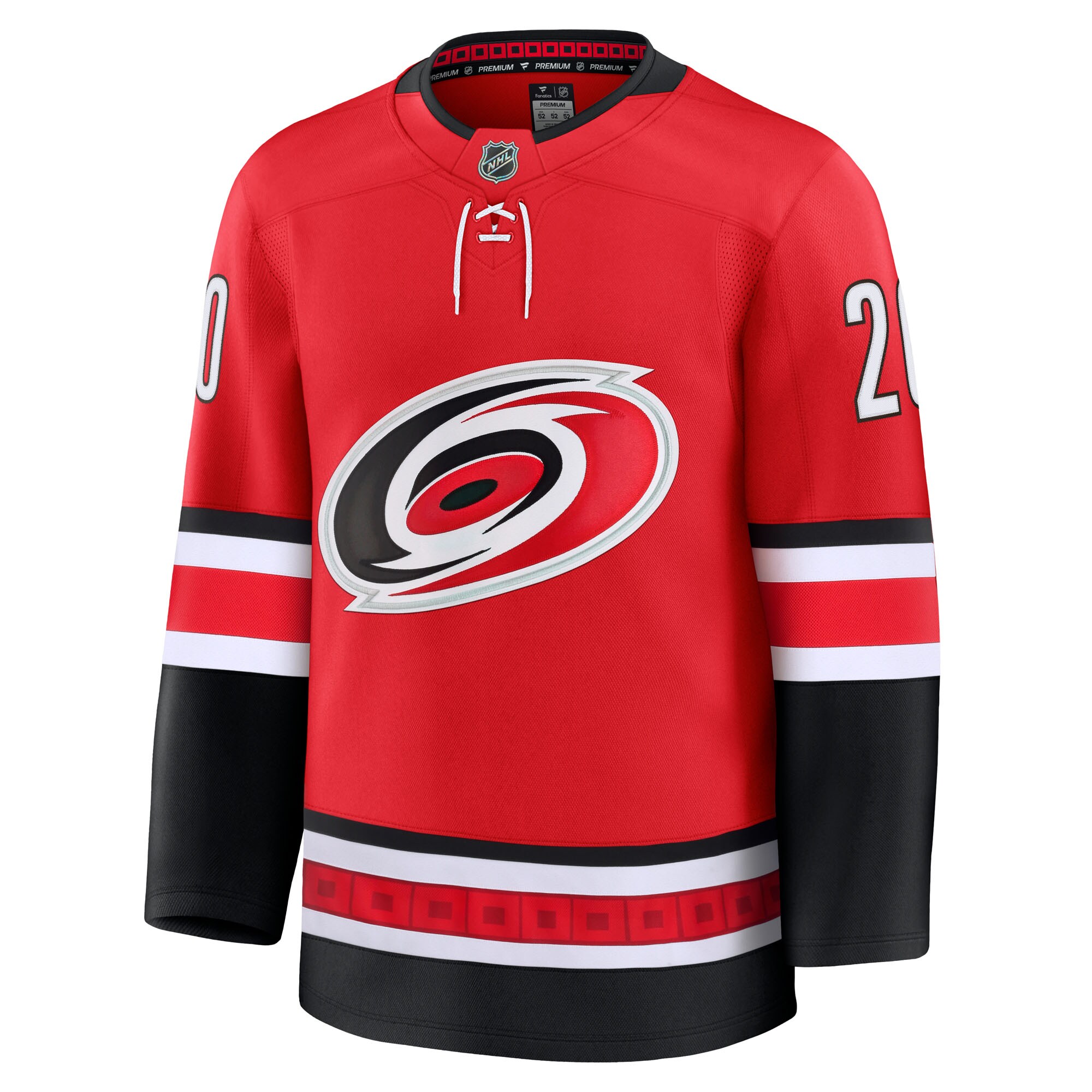 Alternative view of Men's Carolina Hurricanes Sebastian Aho Red Alternate Premium Jersey - JS641 