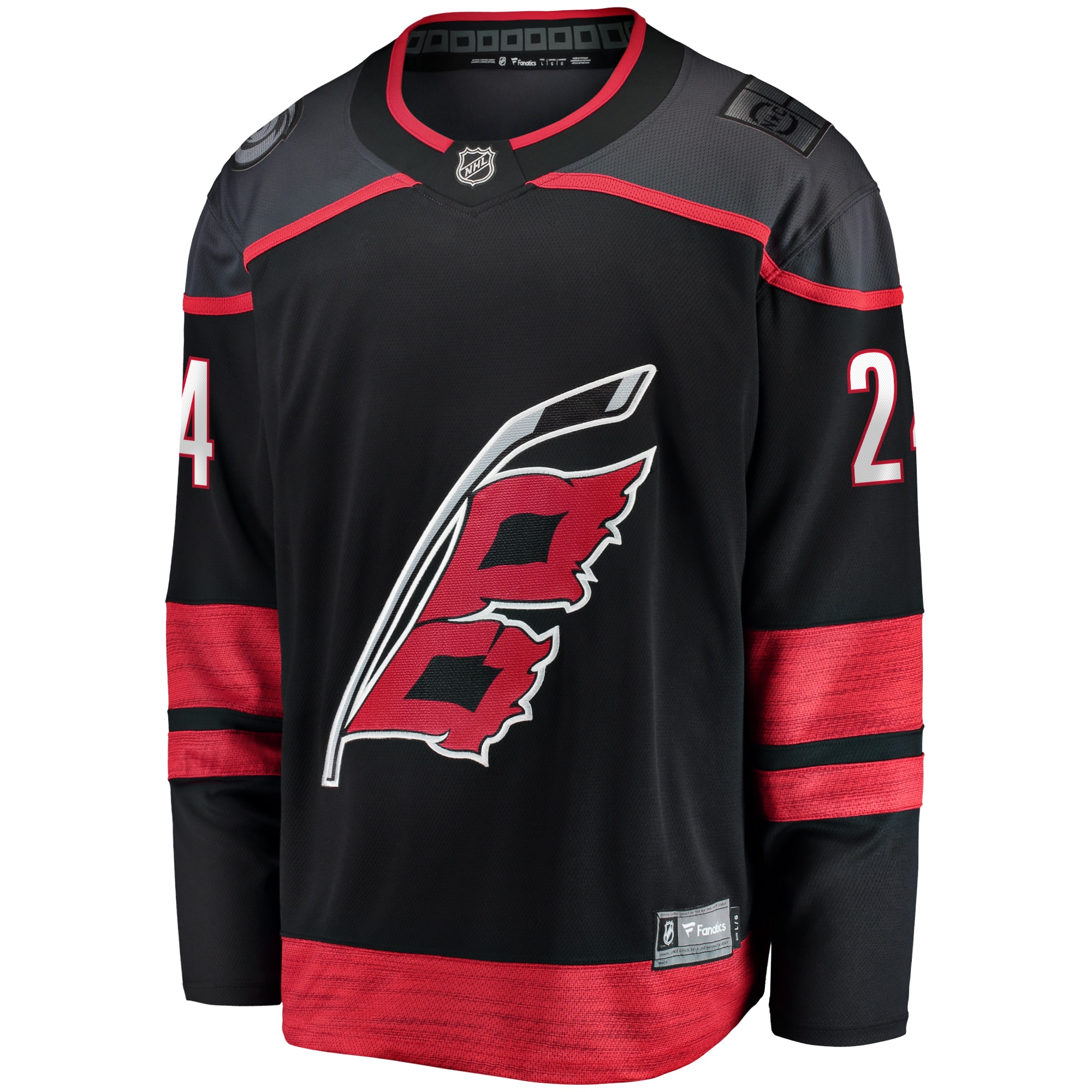 Alternative view of Men's Carolina Hurricanes Seth Jarvis Black Home Breakaway Jersey - JS551 