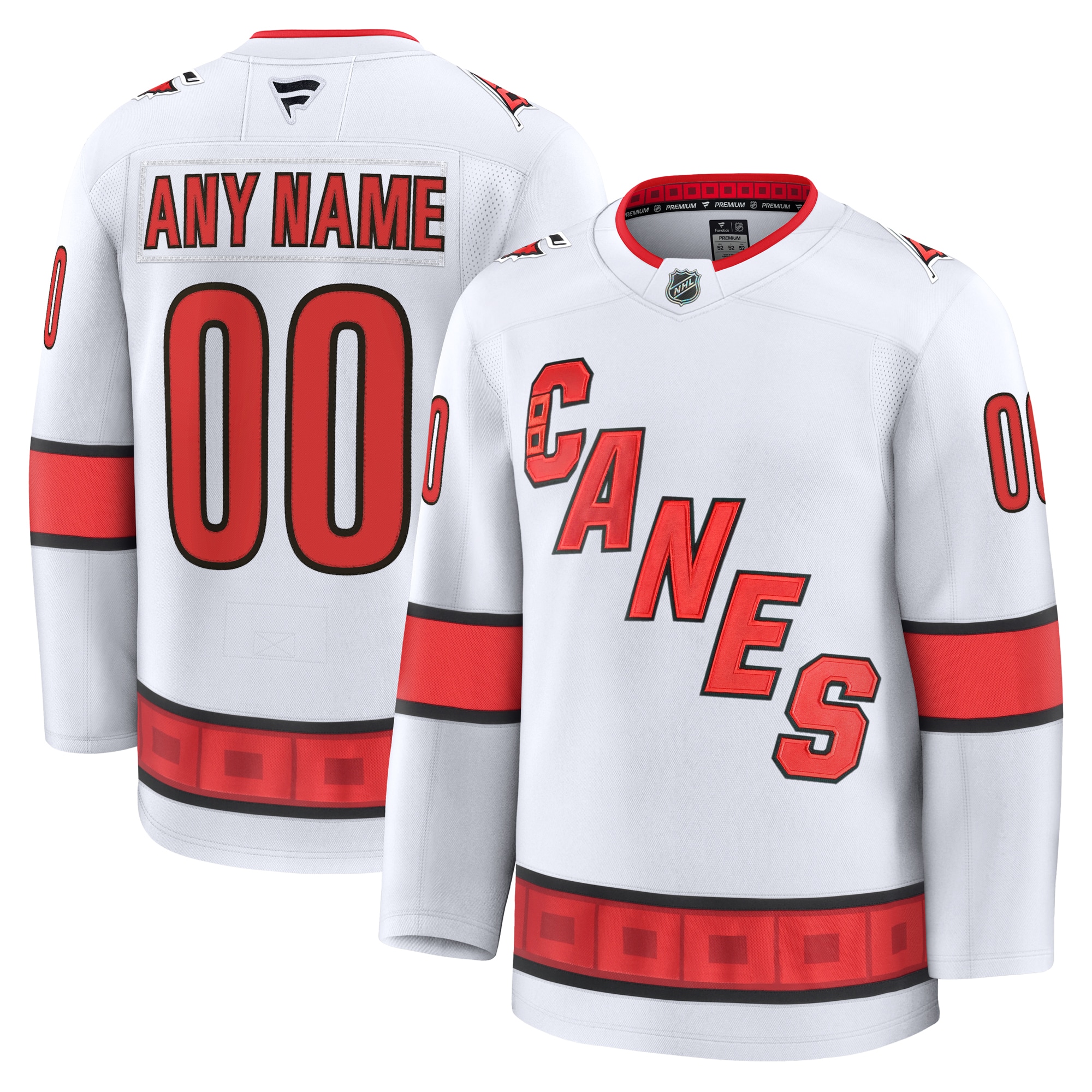 Men's Carolina Hurricanes White Away Premium Custom Jersey - JS513 