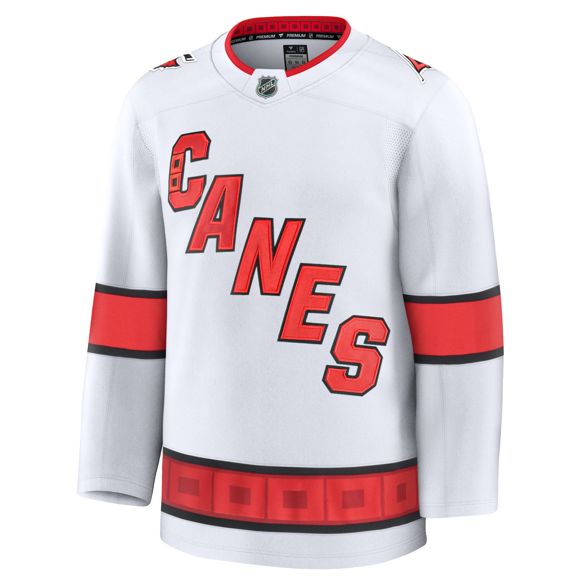 Alternative view of Men's Carolina Hurricanes White Away Premium Jersey - JS393 