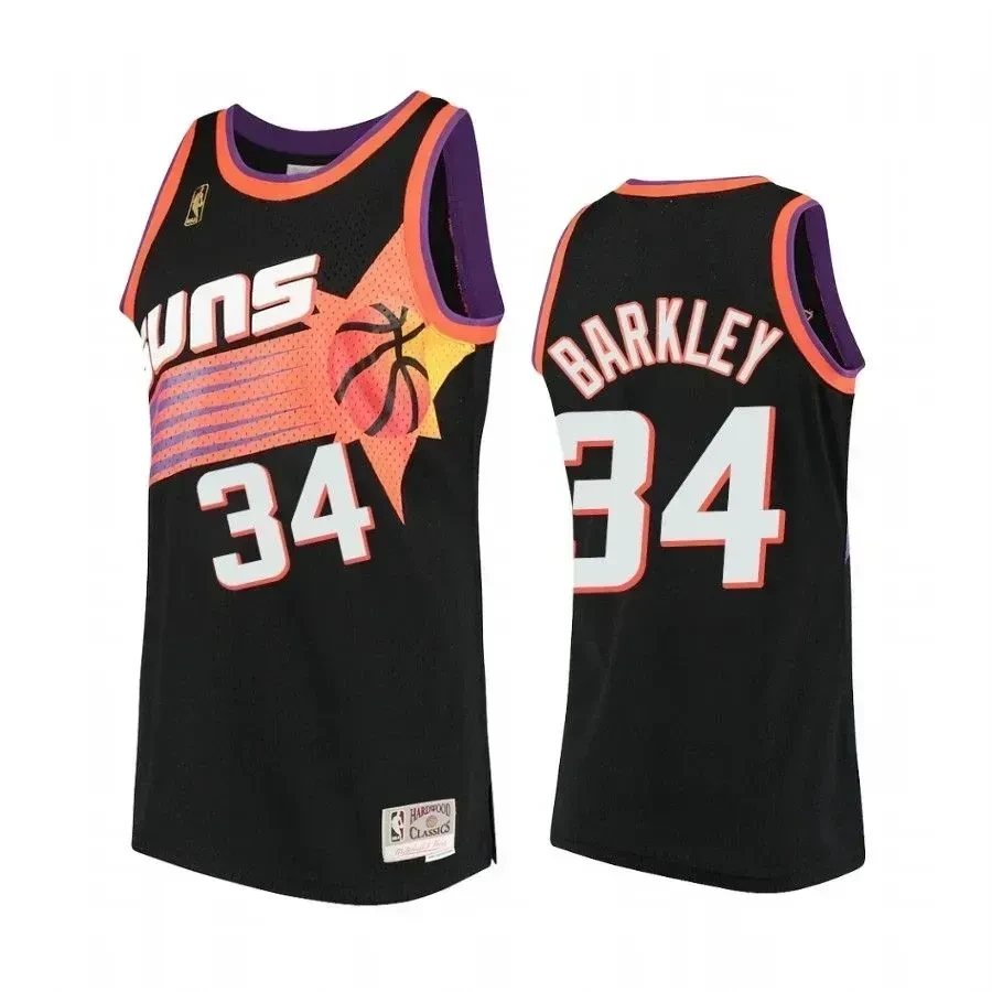 Men's Charles Barkley 34 Phoenix Suns Hardwood Classics Jersey Black - JS198 