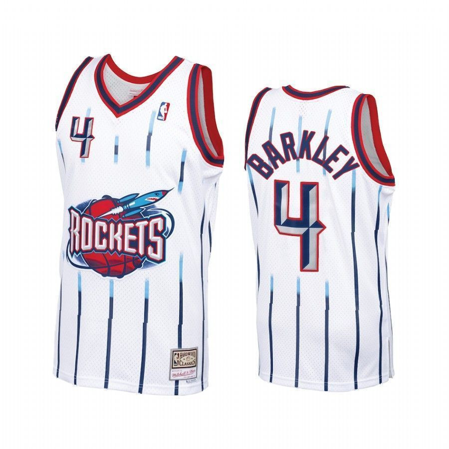 Men's Charles Barkley Houston Rockets White Jersey Hardwood Classics - JS957 