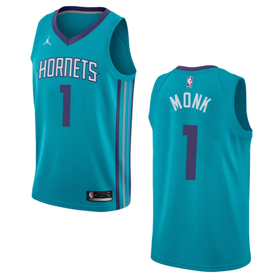 Men's Charlotte Hornets #1 Malik Monk Icon Swingman Jersey - Teal