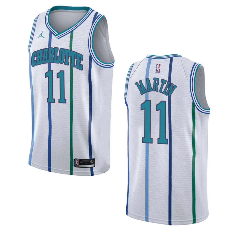 Men's Charlotte Hornets #11 Cody Martin Hardwood Classics Swingman Jersey - White