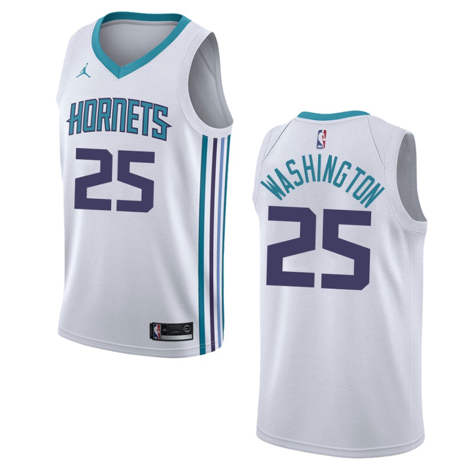 Men's Charlotte Hornets #25 P.j. Washington Association Swingman Jersey - White