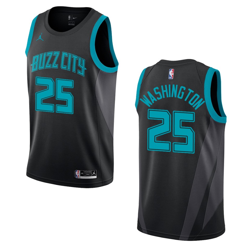 Men's Charlotte Hornets #25 P.j. Washington City Swingman Jersey - Black