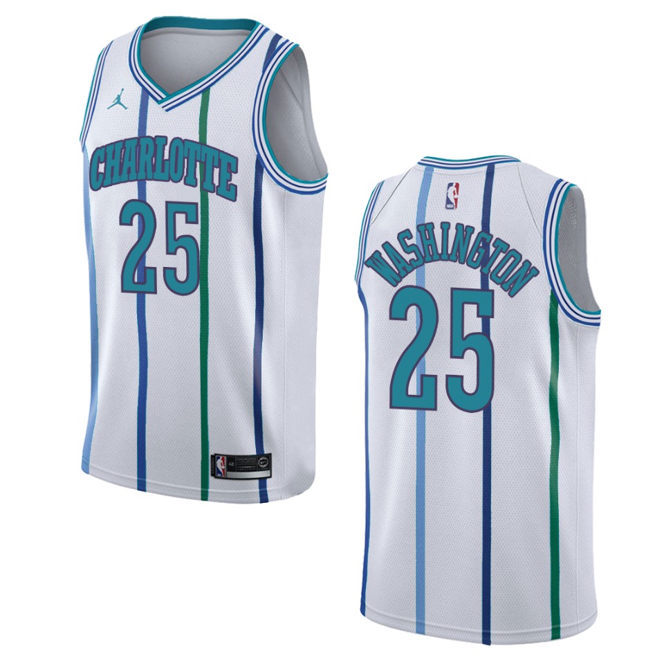 Men's Charlotte Hornets #25 P.j. Washington Hardwood Classics Swingman Jersey - White