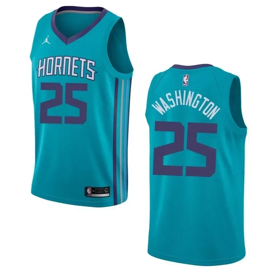 Men's Charlotte Hornets 25 P.j. Washington Icon Swingman Jersey - Teal - JS525 