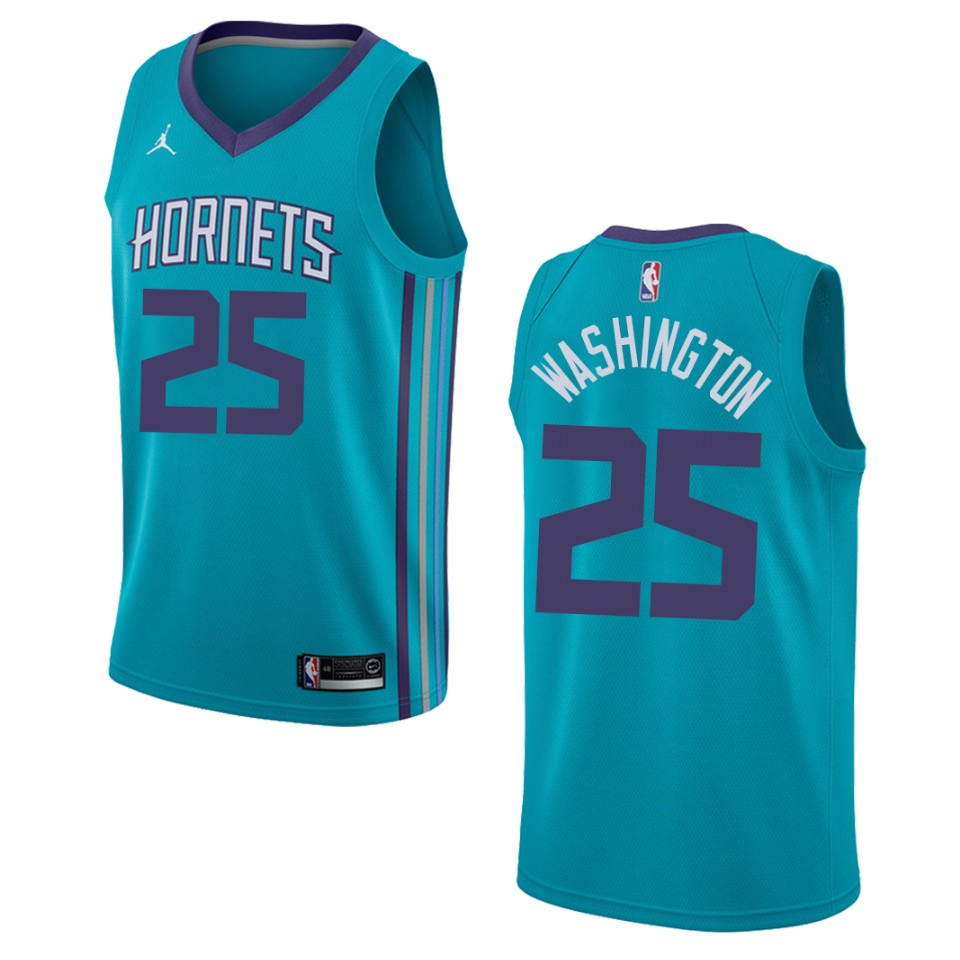 Men's Charlotte Hornets #25 P.j. Washington Icon Swingman Jersey - Teal