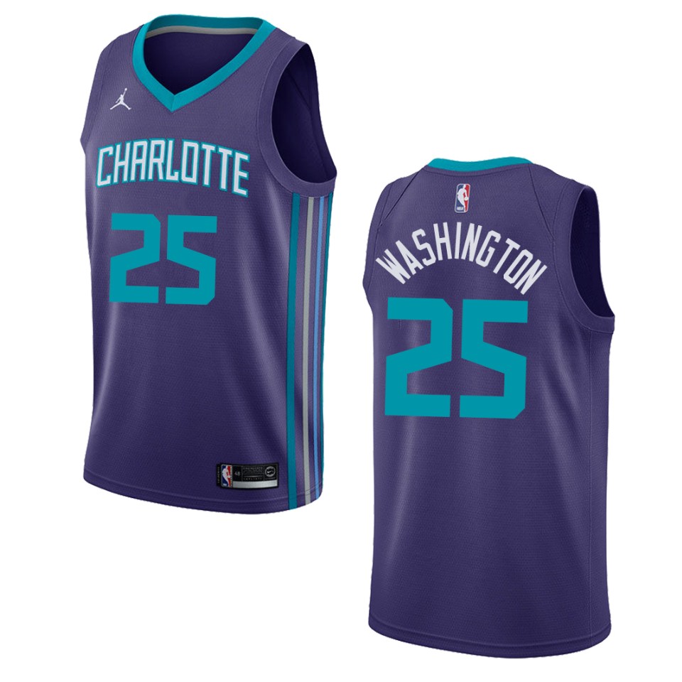 Men's Charlotte Hornets #25 P.j. Washington Statement Swingman Jersey - Purple