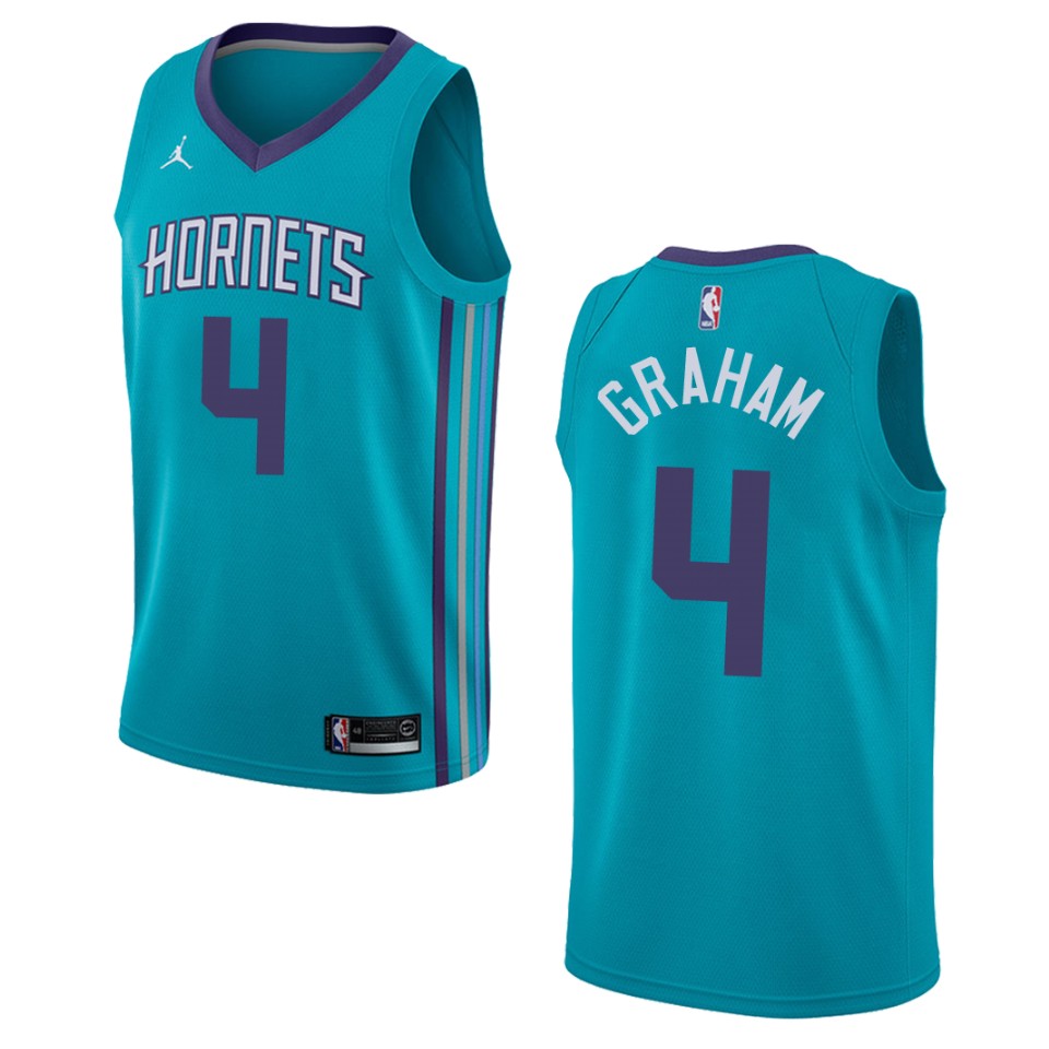 Men's Charlotte Hornets #4 Devonte' Graham Icon Swingman Jersey - Teal