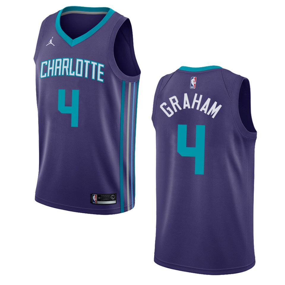Men's Charlotte Hornets #4 Devonte' Graham Statement Swingman Jersey - Purple