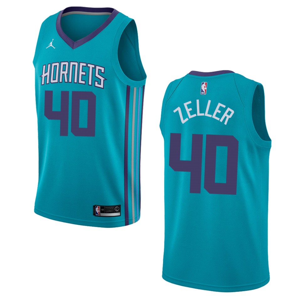 Men's Charlotte Hornets #40 Cody Zeller Icon Swingman Jersey - Teal