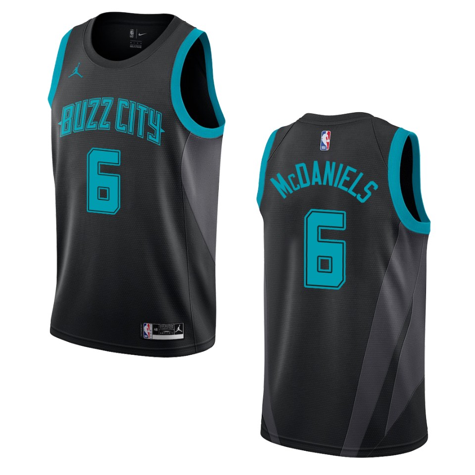 Men's Charlotte Hornets #6 Jalen Mcdaniels City Swingman Jersey - Black