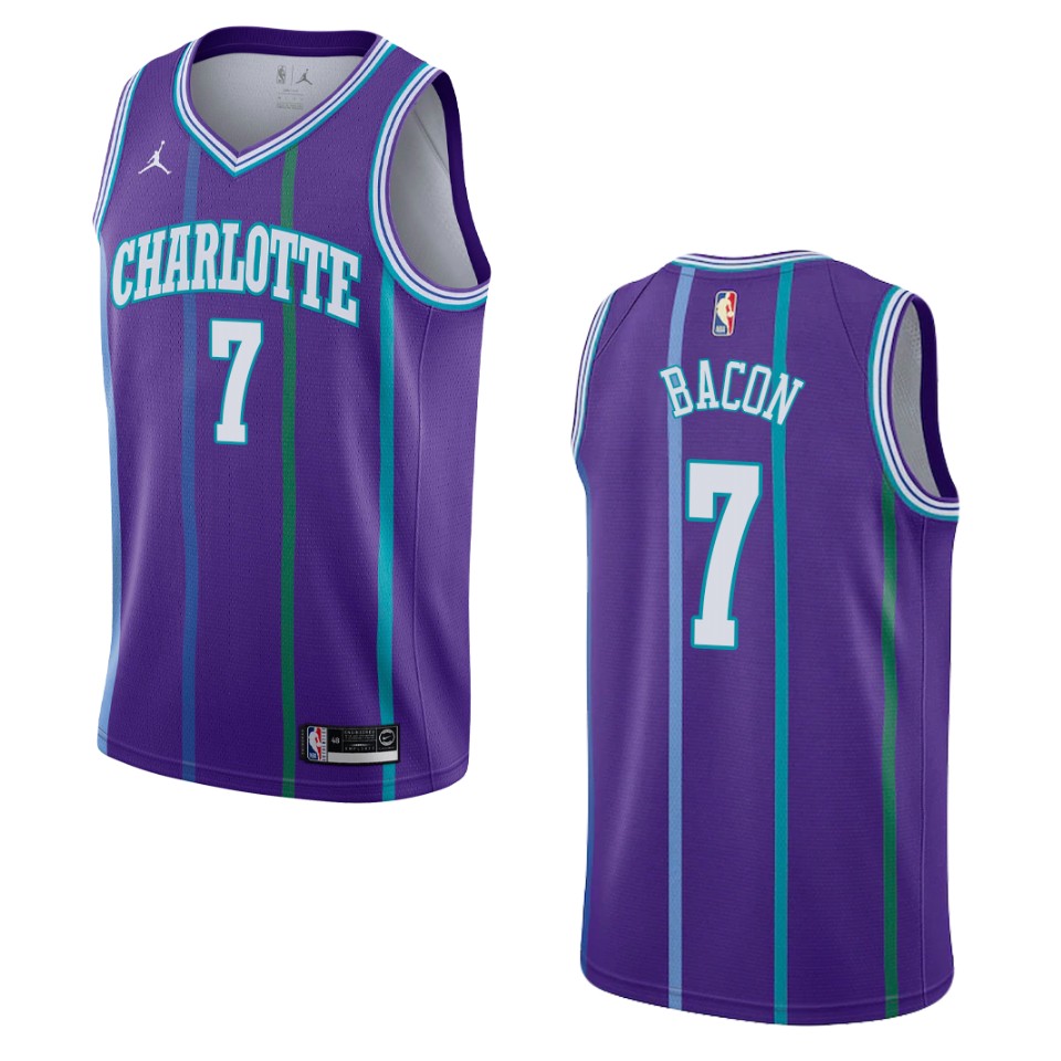 Men's Charlotte Hornets #7 Dwayne Bacon Hardwood Classics Swingman Jersey - Purple
