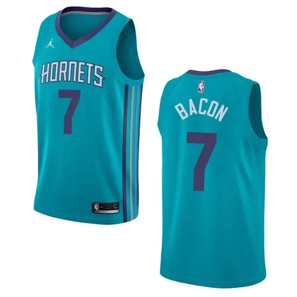 Men's Charlotte Hornets 7 Dwayne Bacon Icon Swingman Jersey - Teal - JS342 