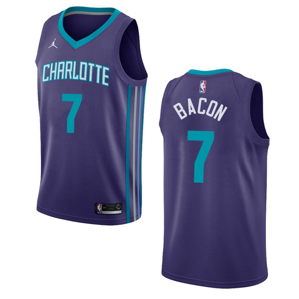 Men's Charlotte Hornets #7 Dwayne Bacon Statement Swingman Jersey - Purple