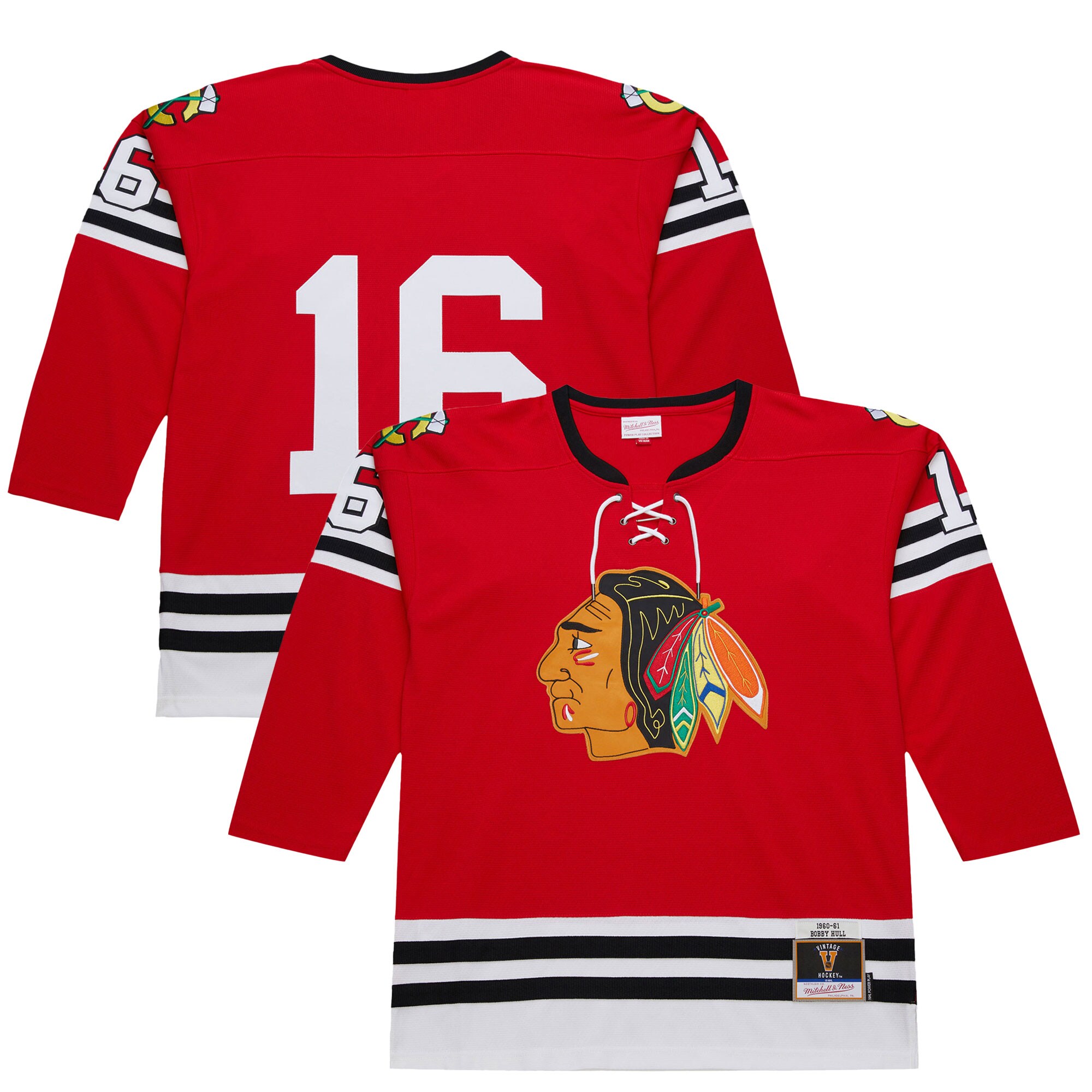 Men's Chicago Blackhawks Bobby Hull Scarlet 1960-61 Power Play Jersey - JS156 