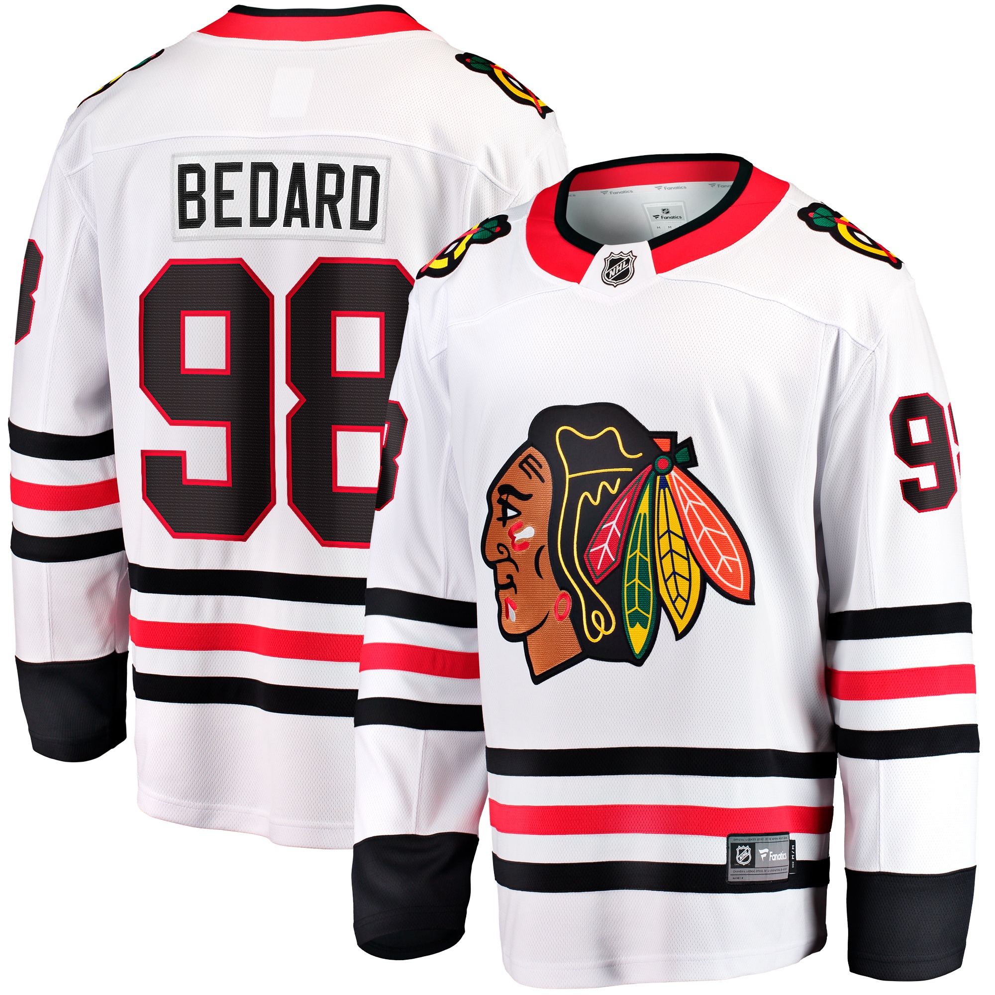 Men's Chicago Blackhawks Connor Bedard White Away Breakaway Player Jersey - JS928 