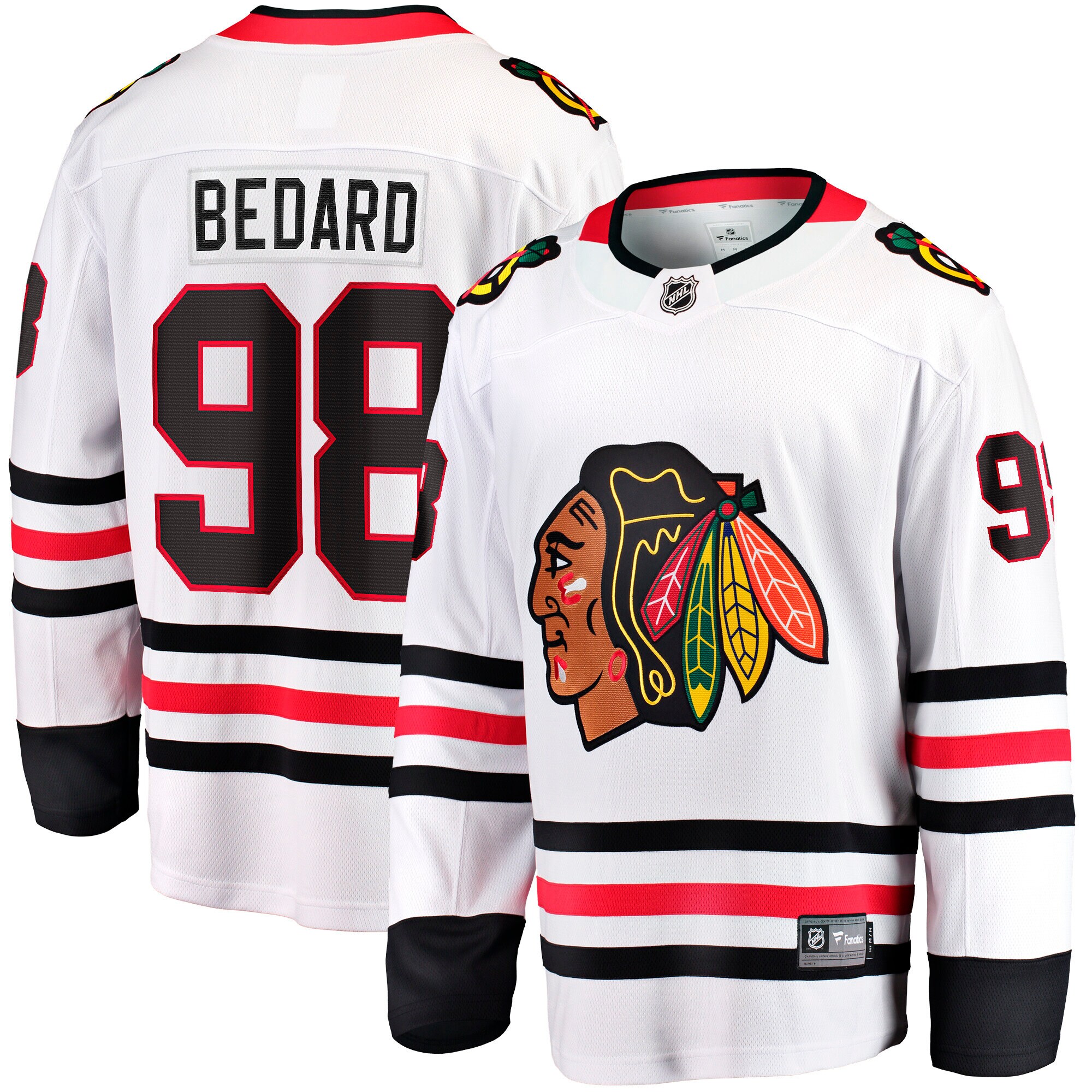 Men's Chicago Blackhawks Connor Bedard White Away Premier Breakaway Player Jersey - JS311 