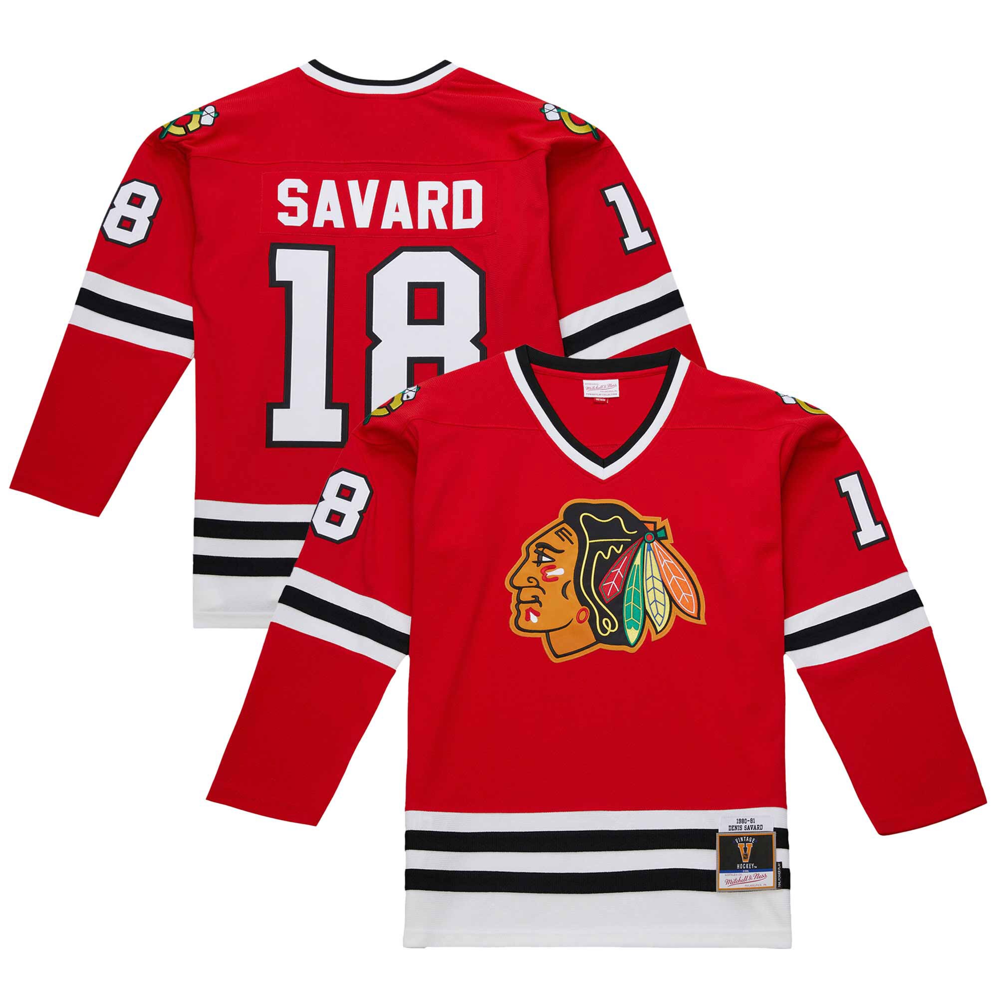 Men's Chicago Blackhawks Denis Savard Scarlet 1980-81 Power Play Jersey - JS455 