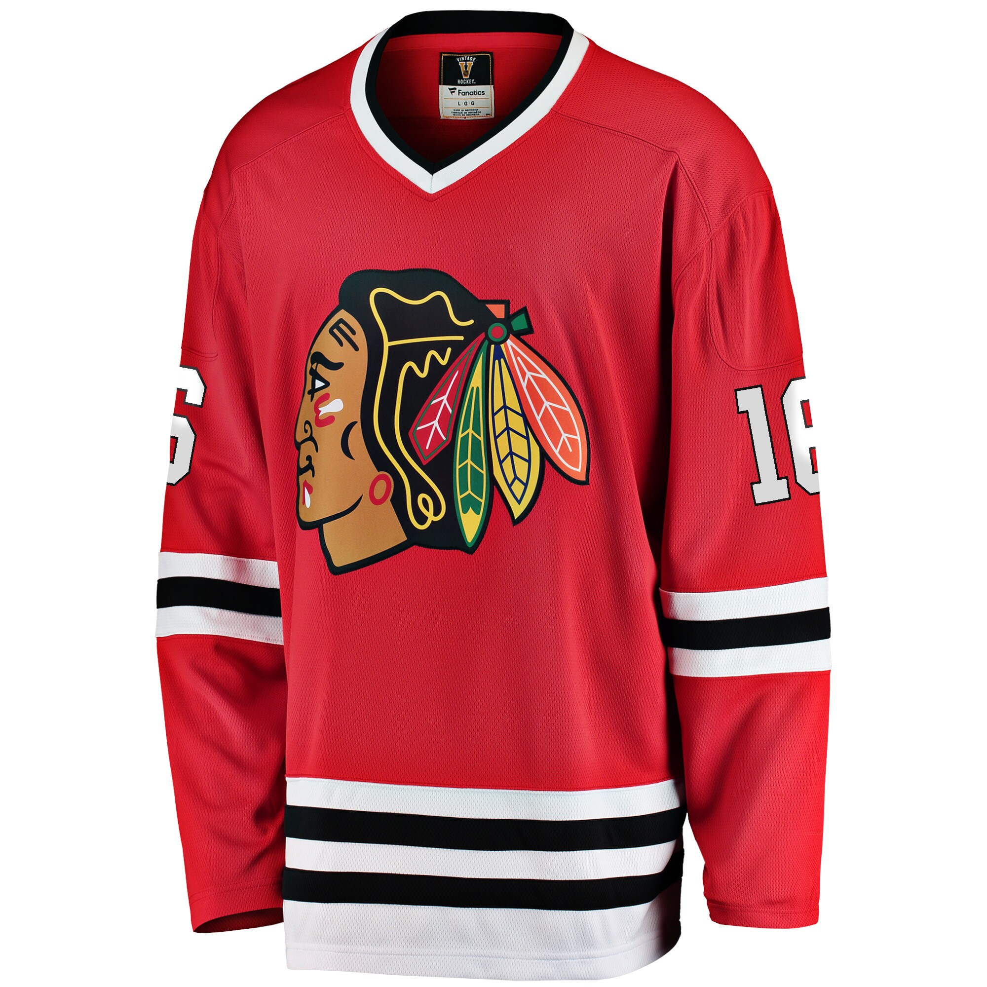 Alternative view of Men's Chicago Blackhawks Eddie Olczyk Red Premier Breakaway Retired Player Jersey - JS337 