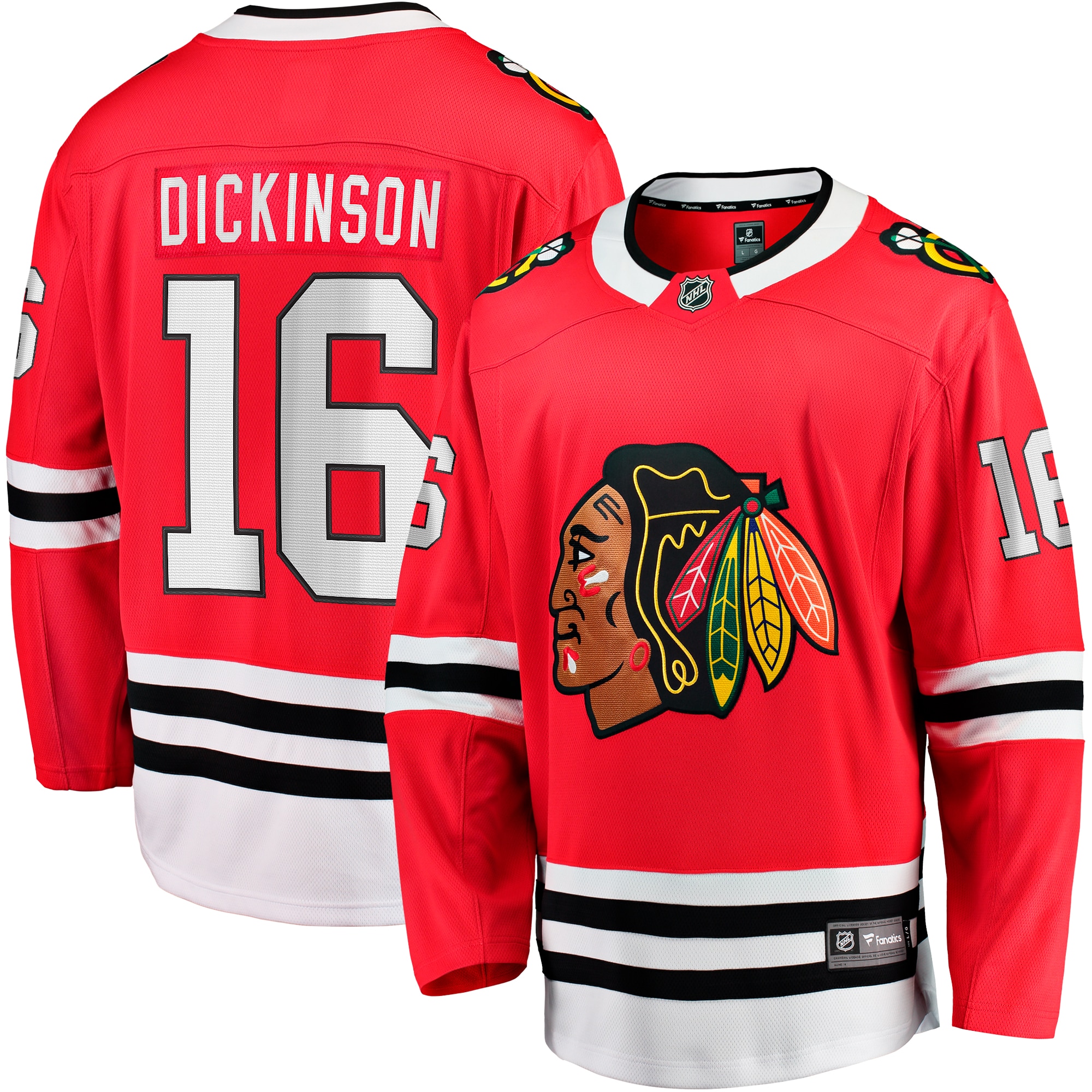 Men's Chicago Blackhawks Jason Dickinson Red Home Breakaway Jersey - JS328 