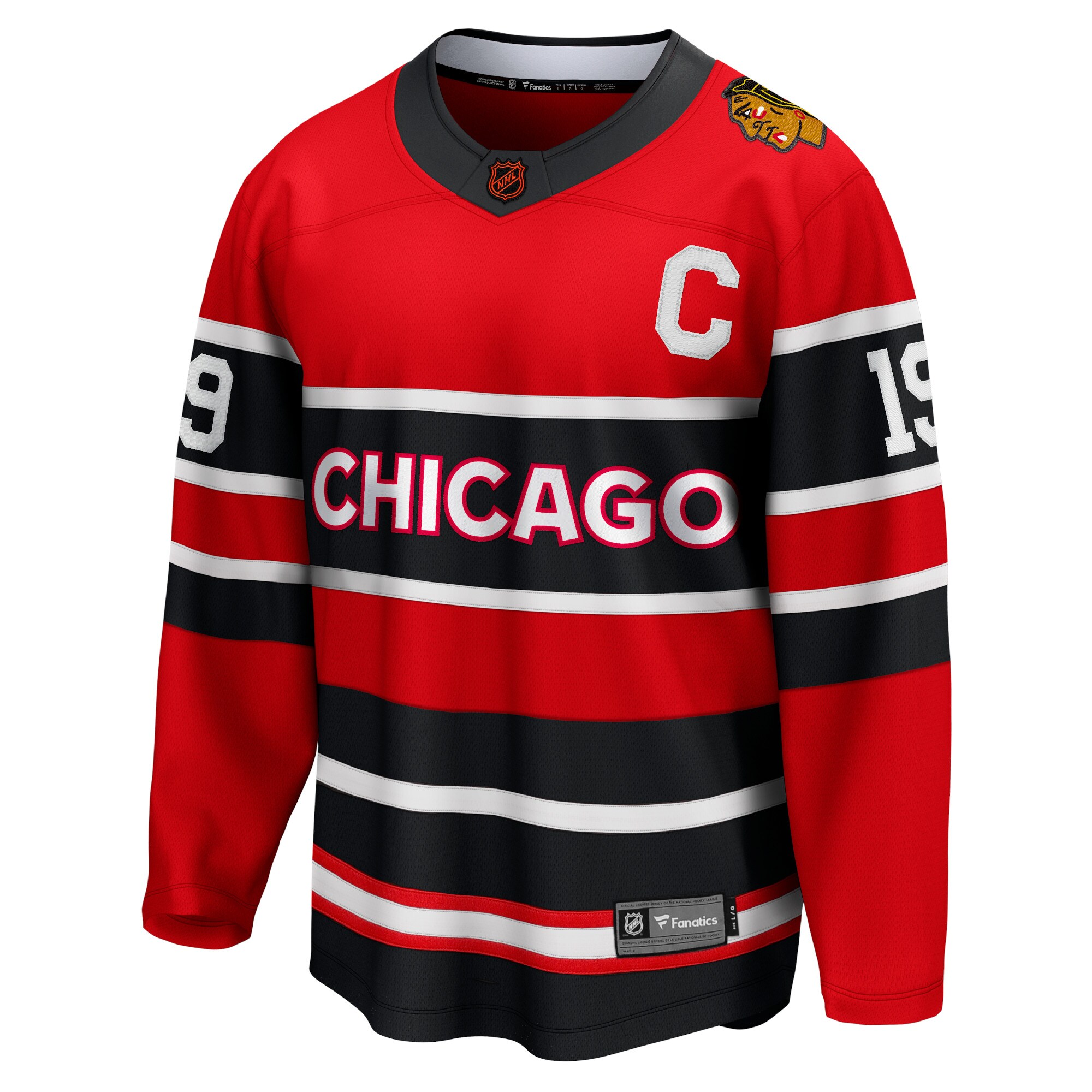 Alternative view of Men's Chicago Blackhawks Jonathan Toews Red Special Edition 2.0 Breakaway Player Jersey - JS750 