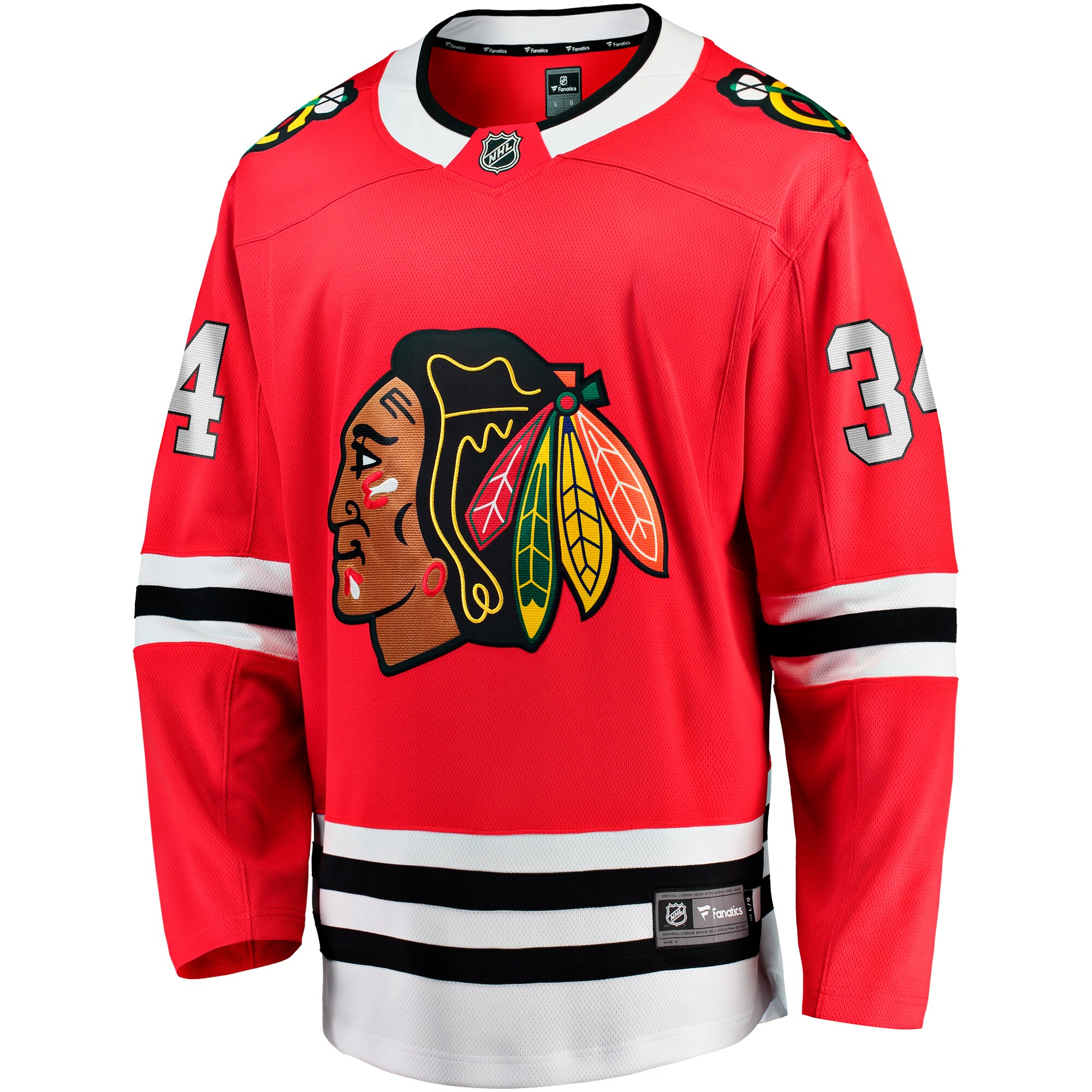 Alternative view of Men's Chicago Blackhawks Petr Mrazek Red Home Breakaway Jersey - JS537 