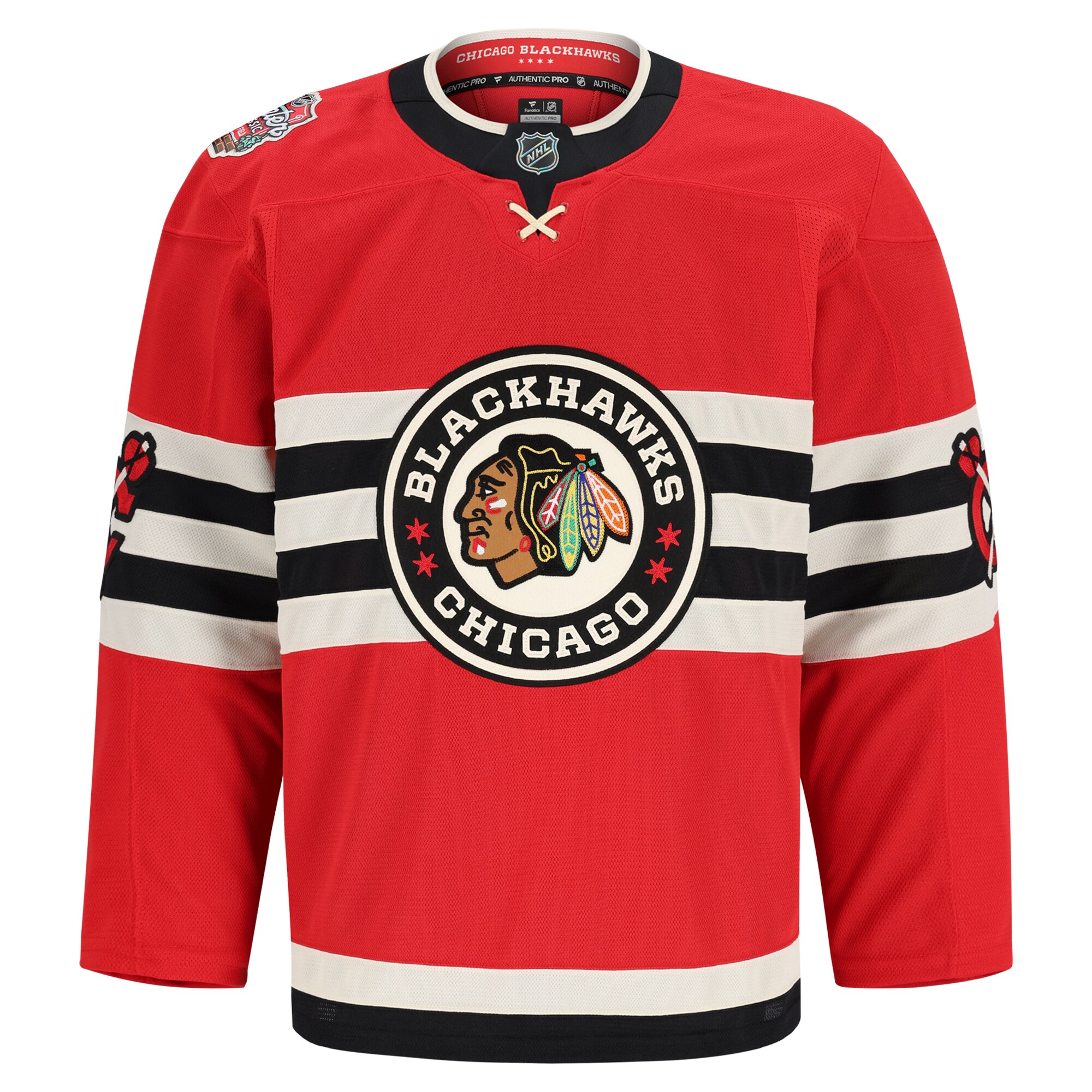 Alternative view of Men's Chicago Blackhawks Red 2025 NHL Winter Classic Pro Jersey - JS977 