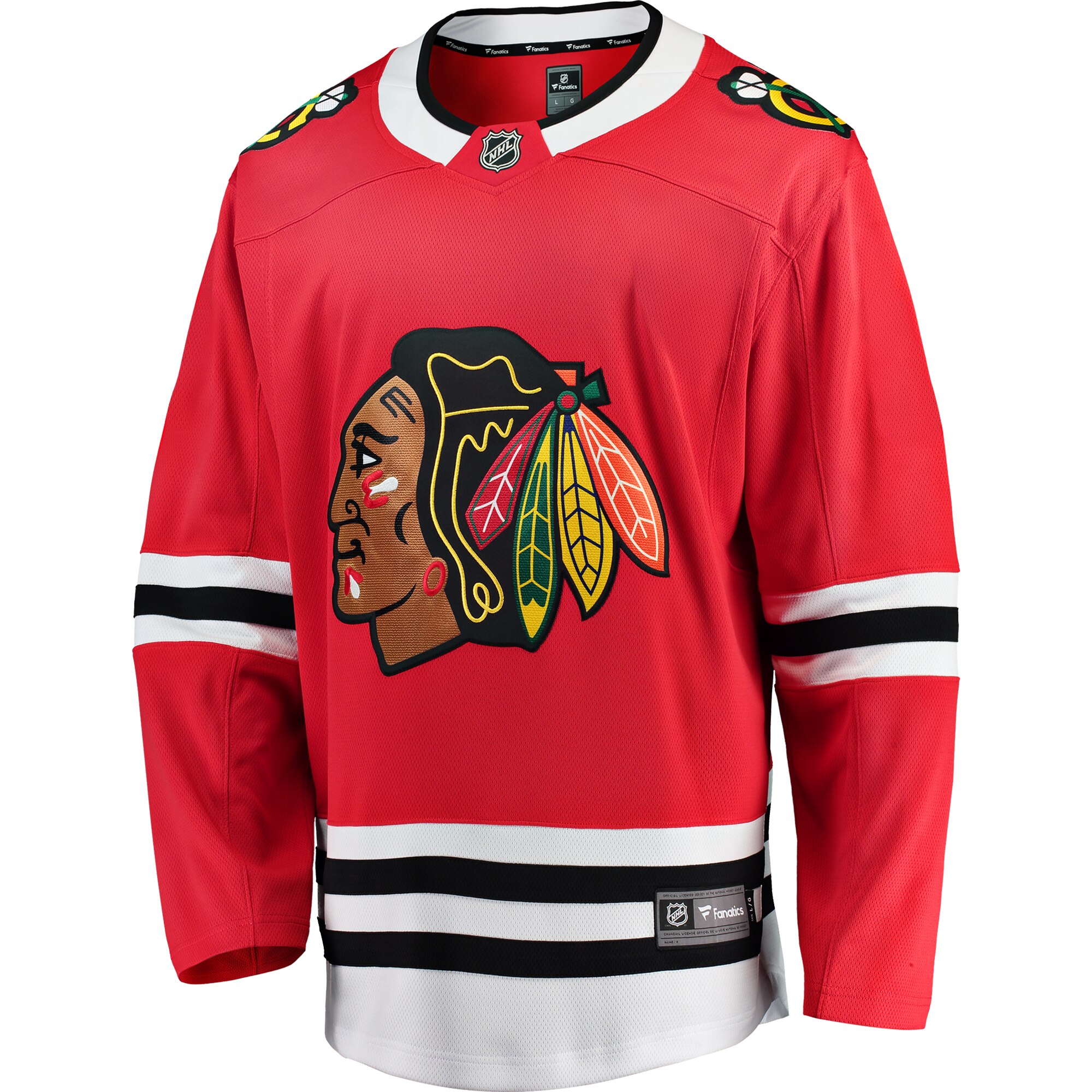 Alternative view of Men's Chicago Blackhawks Red Breakaway Home Jersey - JS271 
