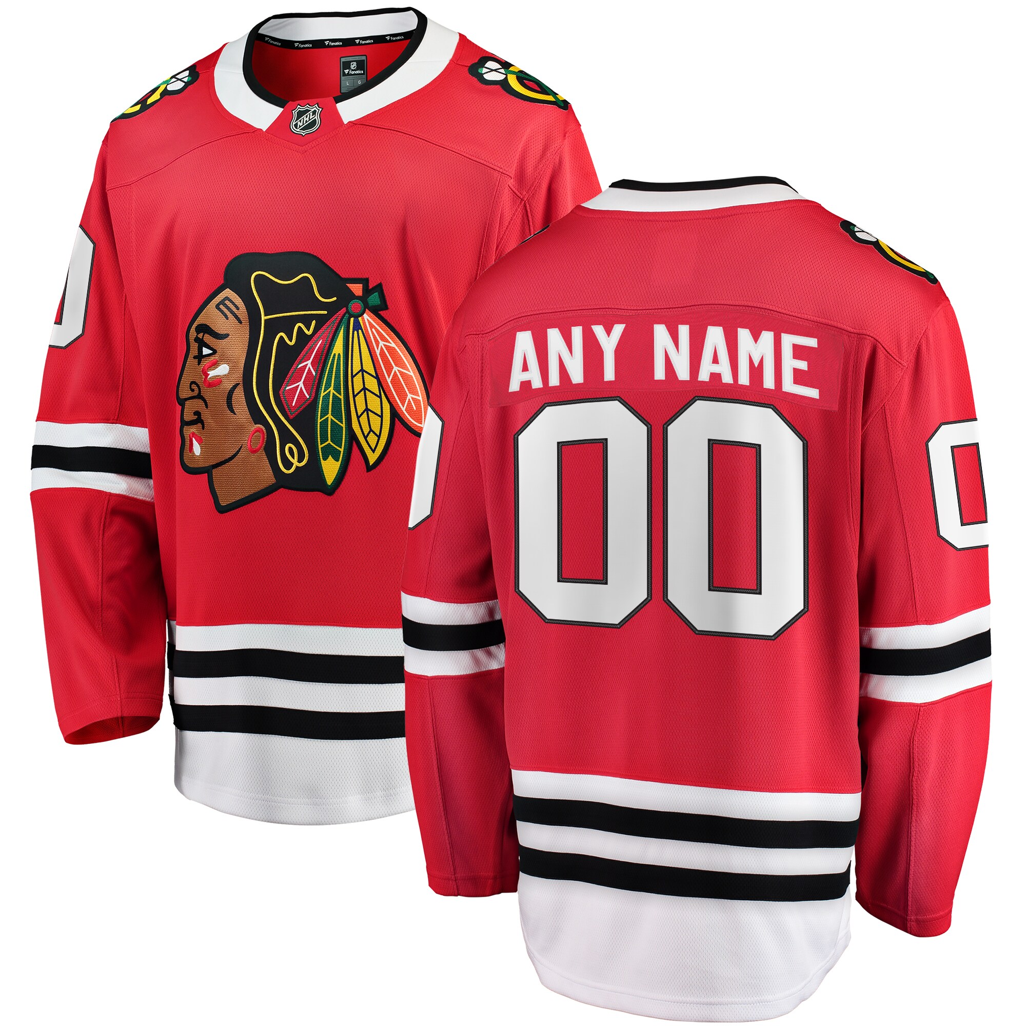 Men's Chicago Blackhawks Red Home Breakaway Custom Jersey - JS871 