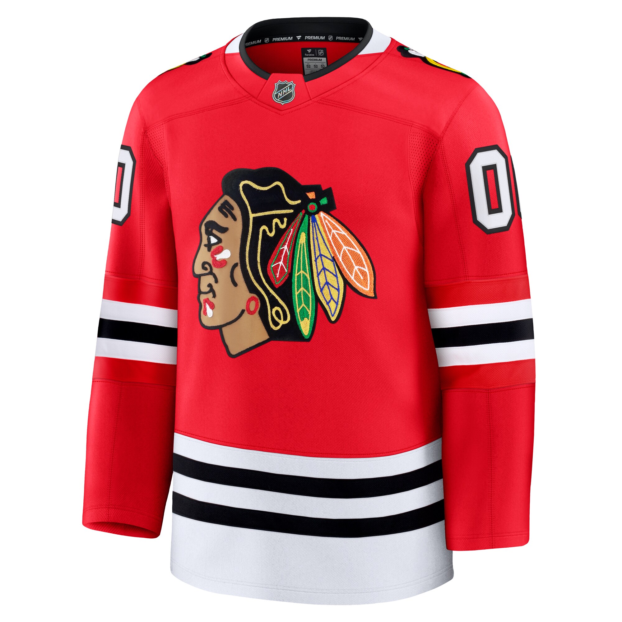 Alternative view of Men's Chicago Blackhawks Red Home Premium Custom Jersey - JS501 