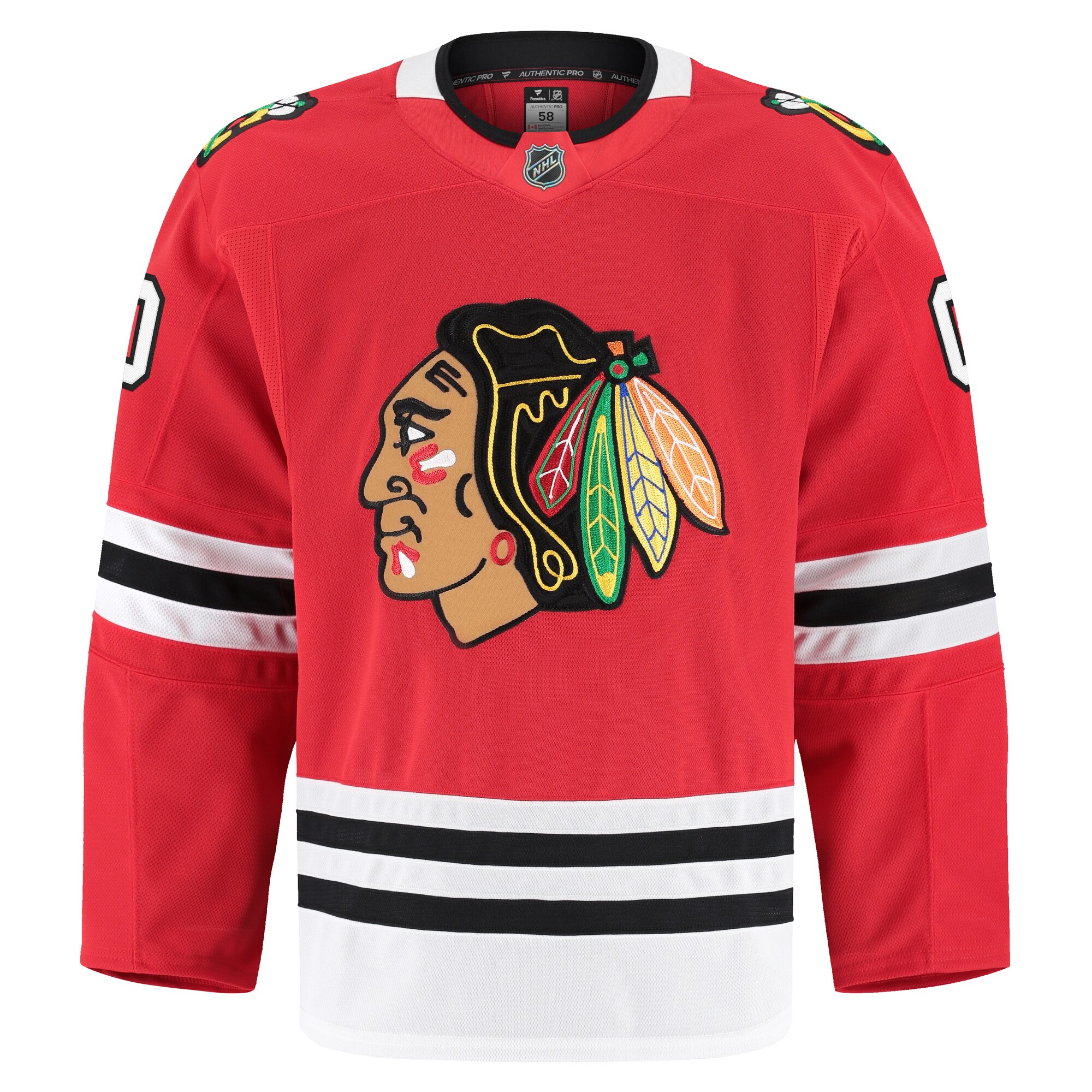 Alternative view of Men's Chicago Blackhawks Red Home Pro Custom Jersey - JS391 