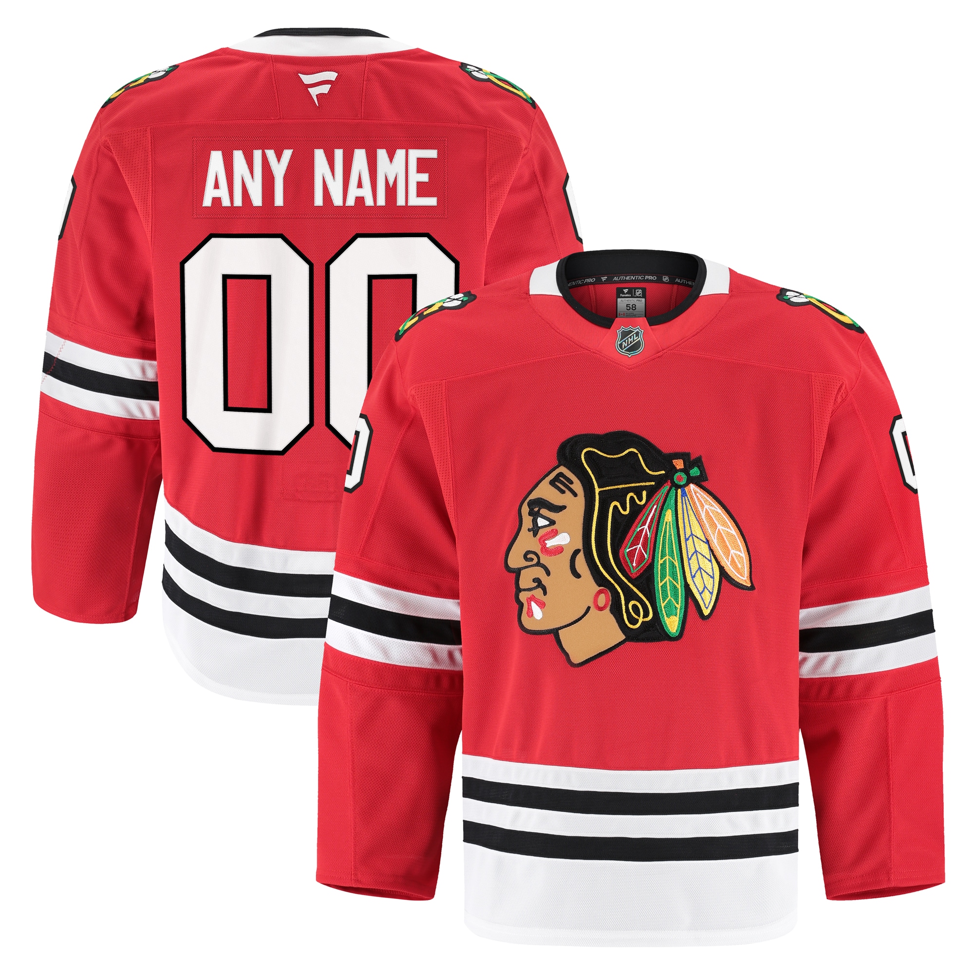 Men's Chicago Blackhawks Red Home Pro Custom Jersey - JS883 