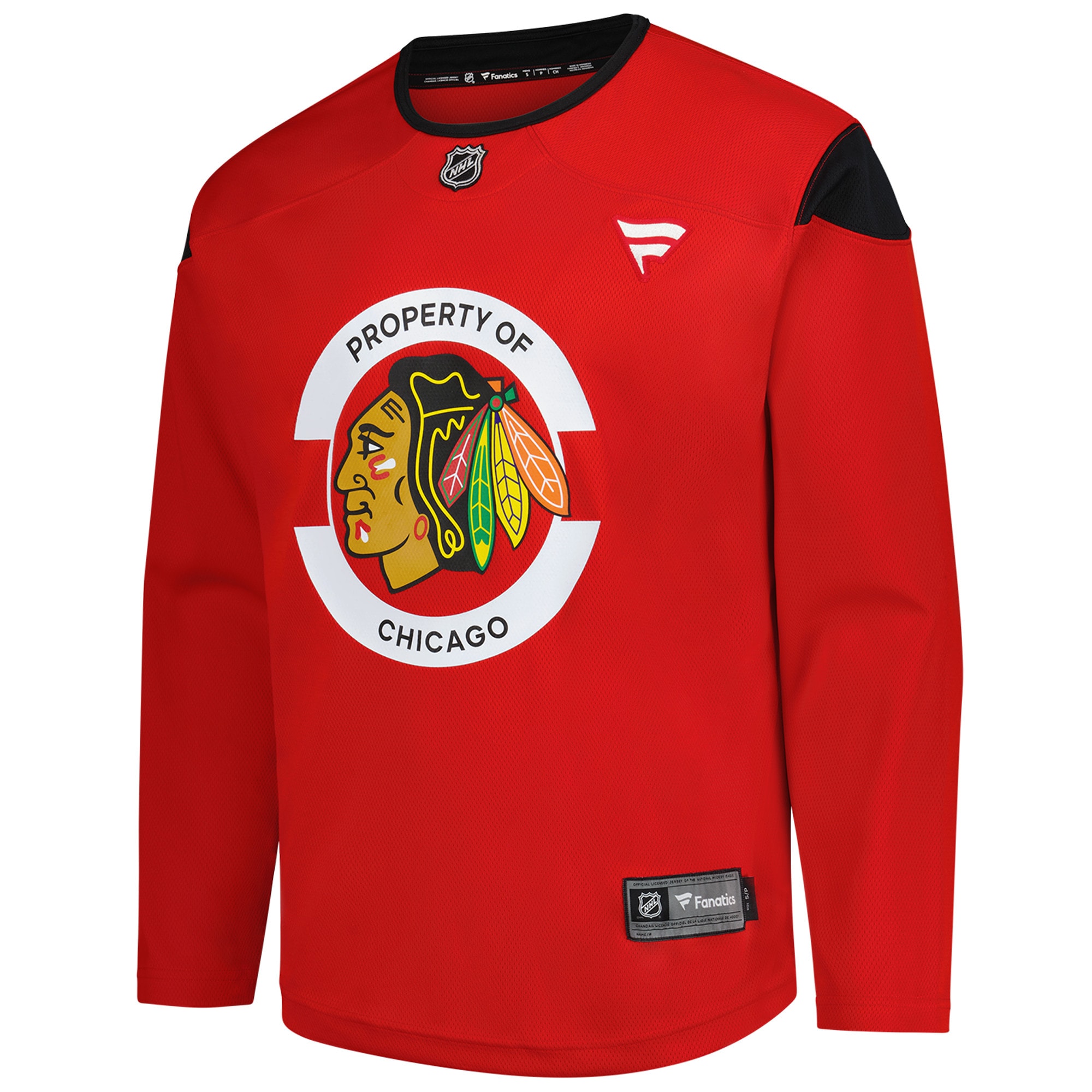 Alternative view of Men's Chicago Blackhawks Red Team Practice Jersey - JS434 