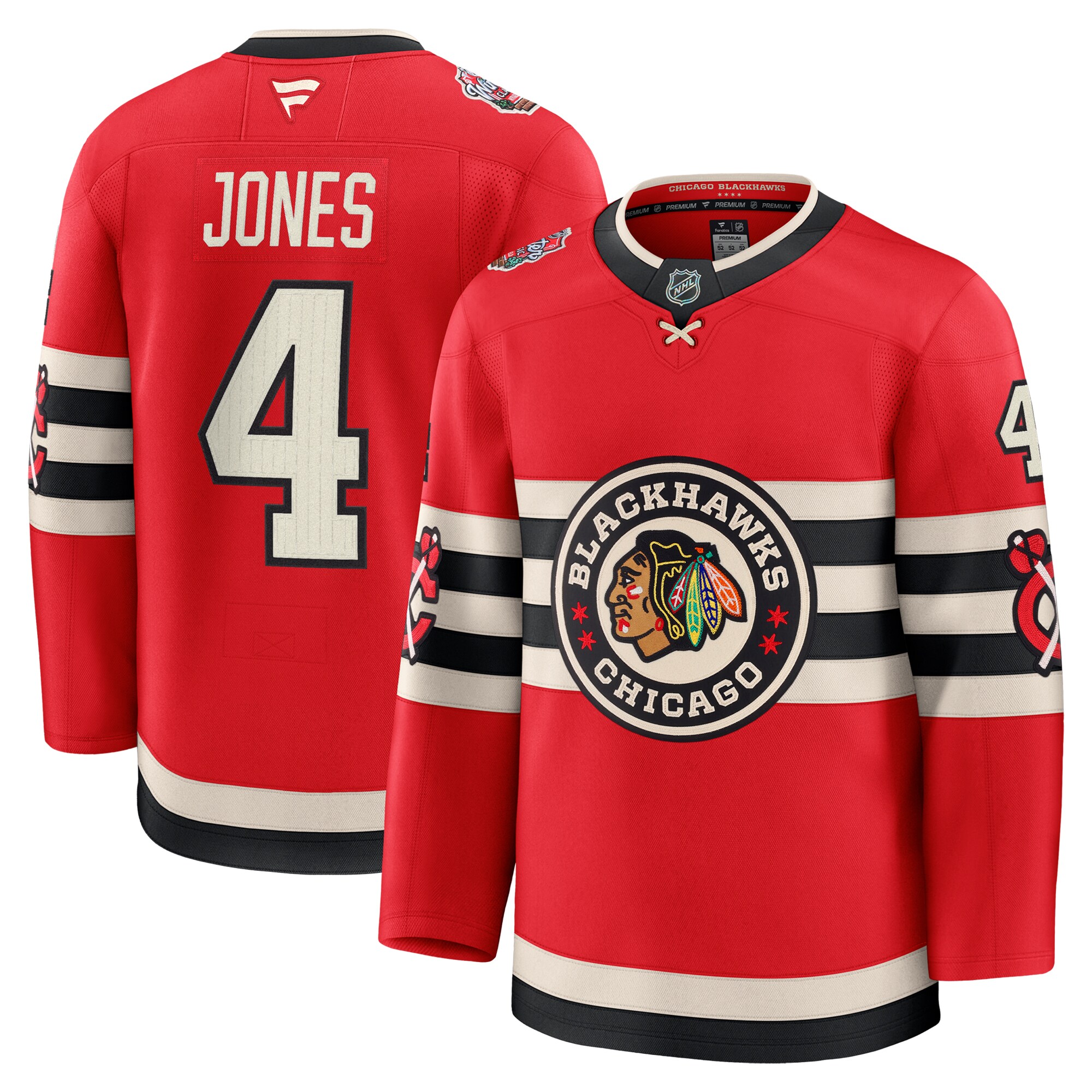 Men's Chicago Blackhawks Seth Jones Red 2025 NHL Winter Classic Premium Player Jersey - JS986 