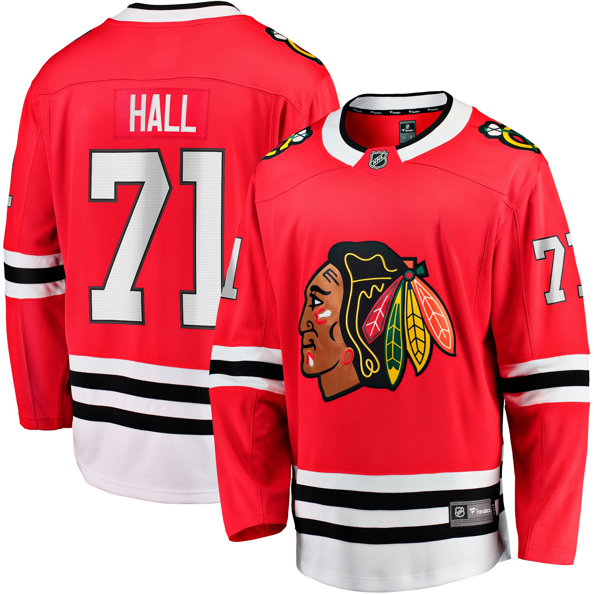 Men's Chicago Blackhawks Taylor Hall Red Home Breakaway Player Jersey - JS955 